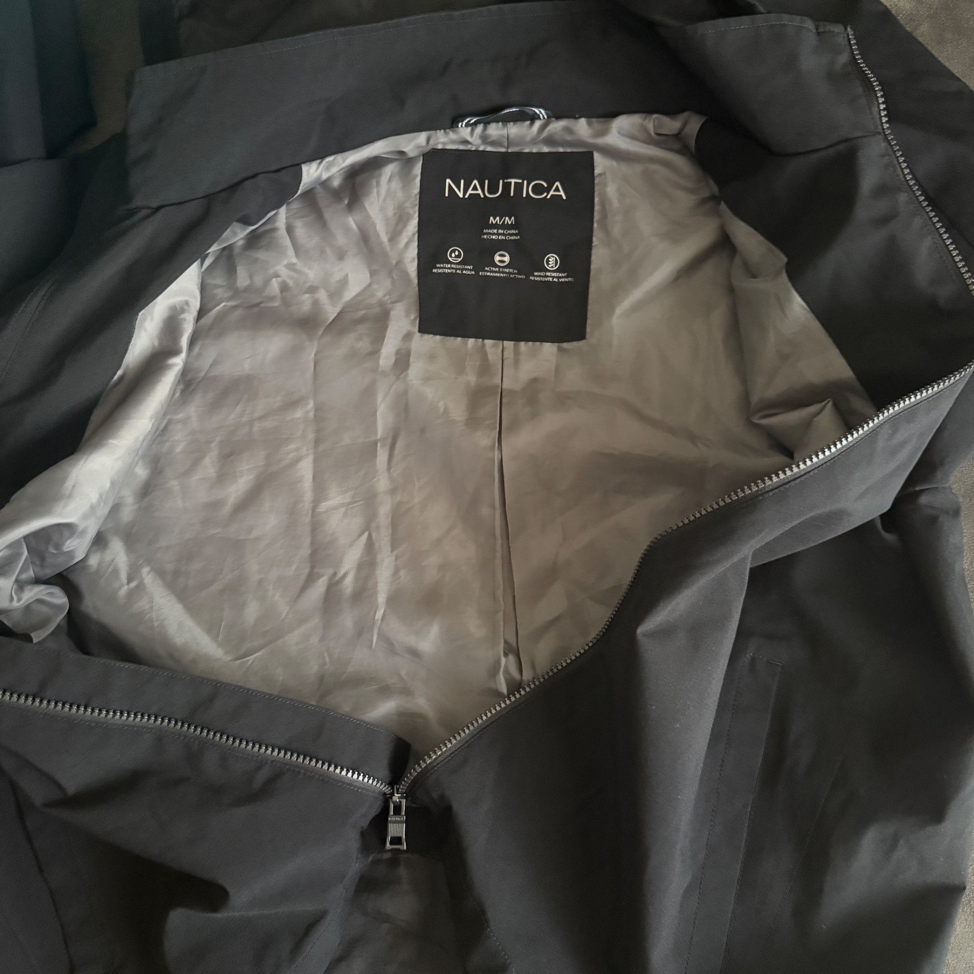 Nautica Nautica Mens Black Hooded Water-Resistant Jacket With Full-Z Size US M / EU 48-50 / 2 - 3 Thumbnail