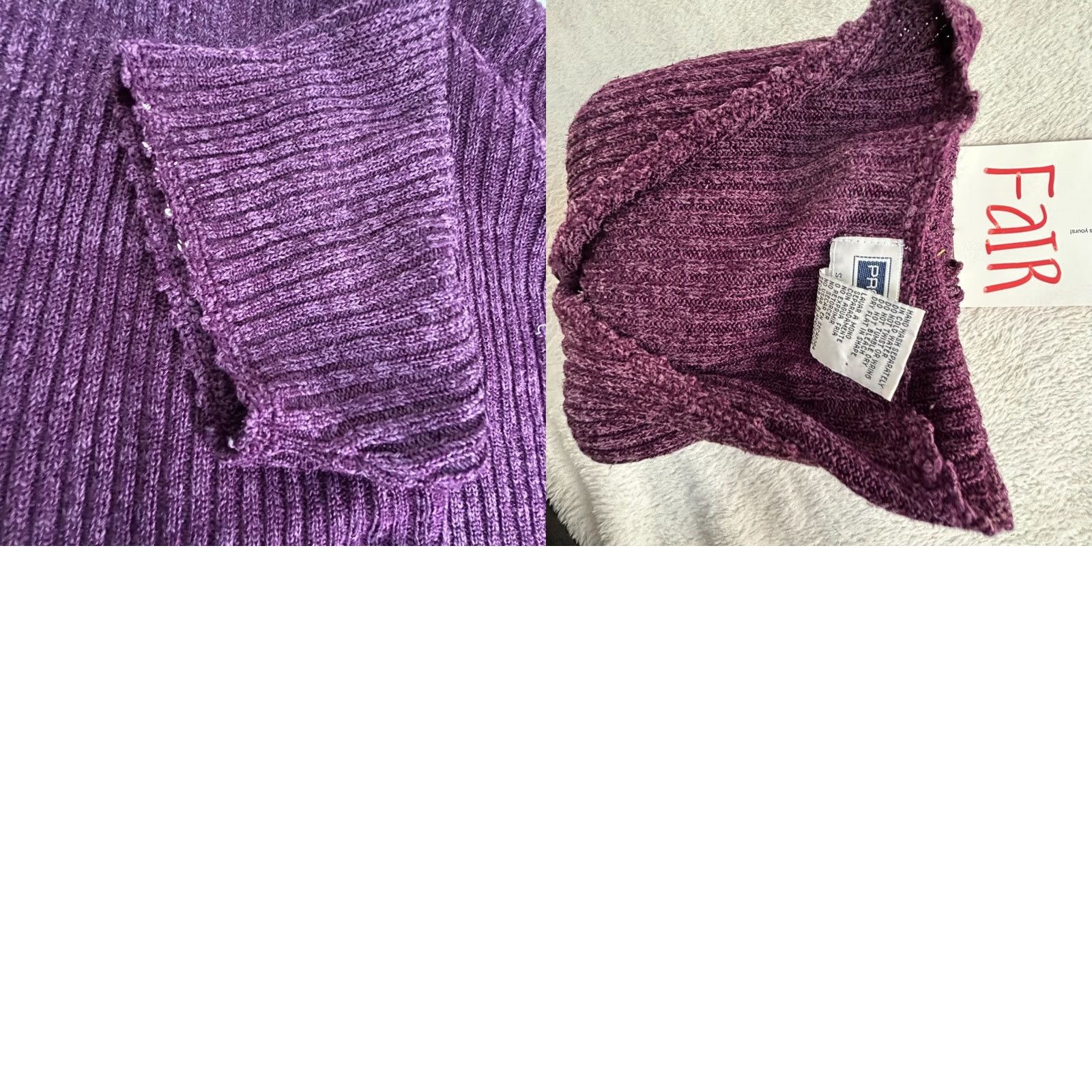 Vintage Sag Harbor Sweater Womens 2X Purple Prophecy Knit Cardigan Silk Blend Buttons Size XXL / US 16-18 / IT 52-54 - 8 Thumbnail