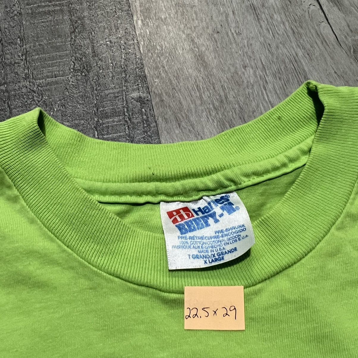 Hanes × Vintage VTG 1990s Blank Lime Green Single Stitch Solid T Shirt Size US XL / EU 56 / 4 - 5 Thumbnail