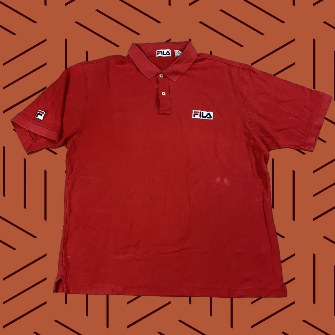 Fila VINTAGE FILA 90s RED POLO SHIRT MENS 2XL COLLARED LOGO HIP HOP Size US XXL / EU 58 / 5 - 1 Thumbnail