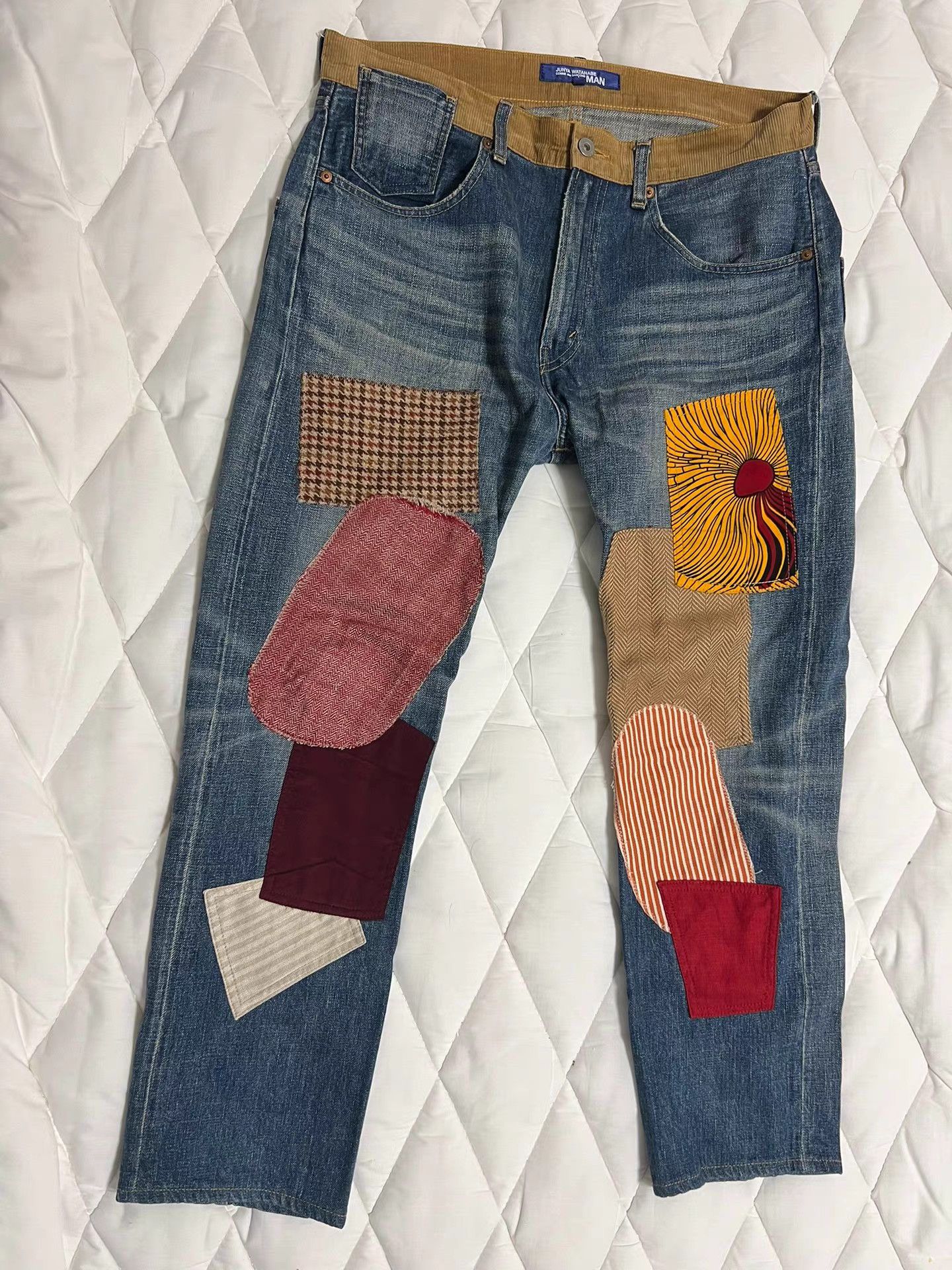 Junya Watanabe Junya Watanabe CDG Patchwork Denim Jeans Men's K9 Size US 33 - 1 Thumbnail