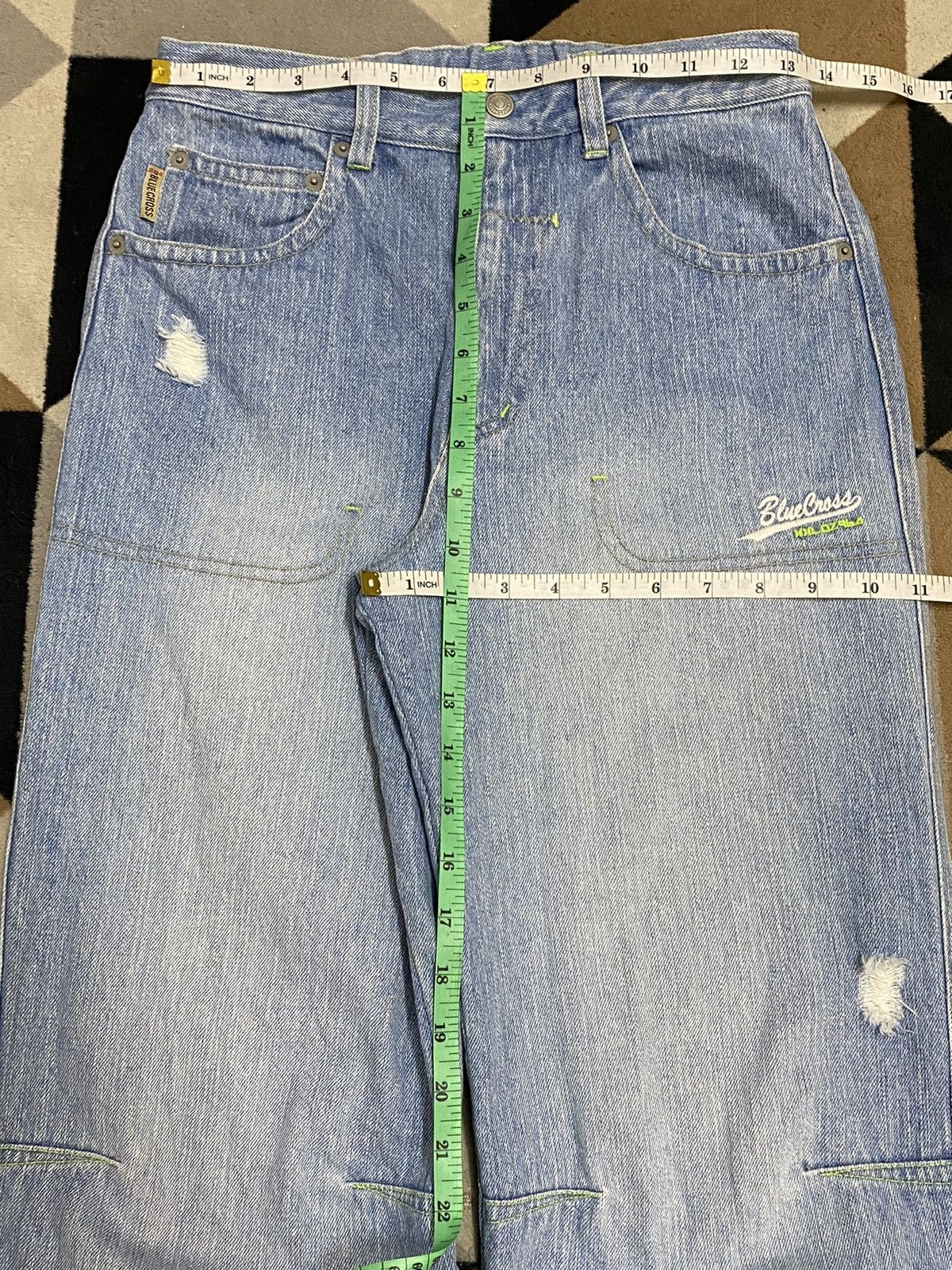 Japanese Brand Vintage Japanese Brands Faded Embroidered Distressed Jeans Size US 30 / EU 46 - 15 Thumbnail
