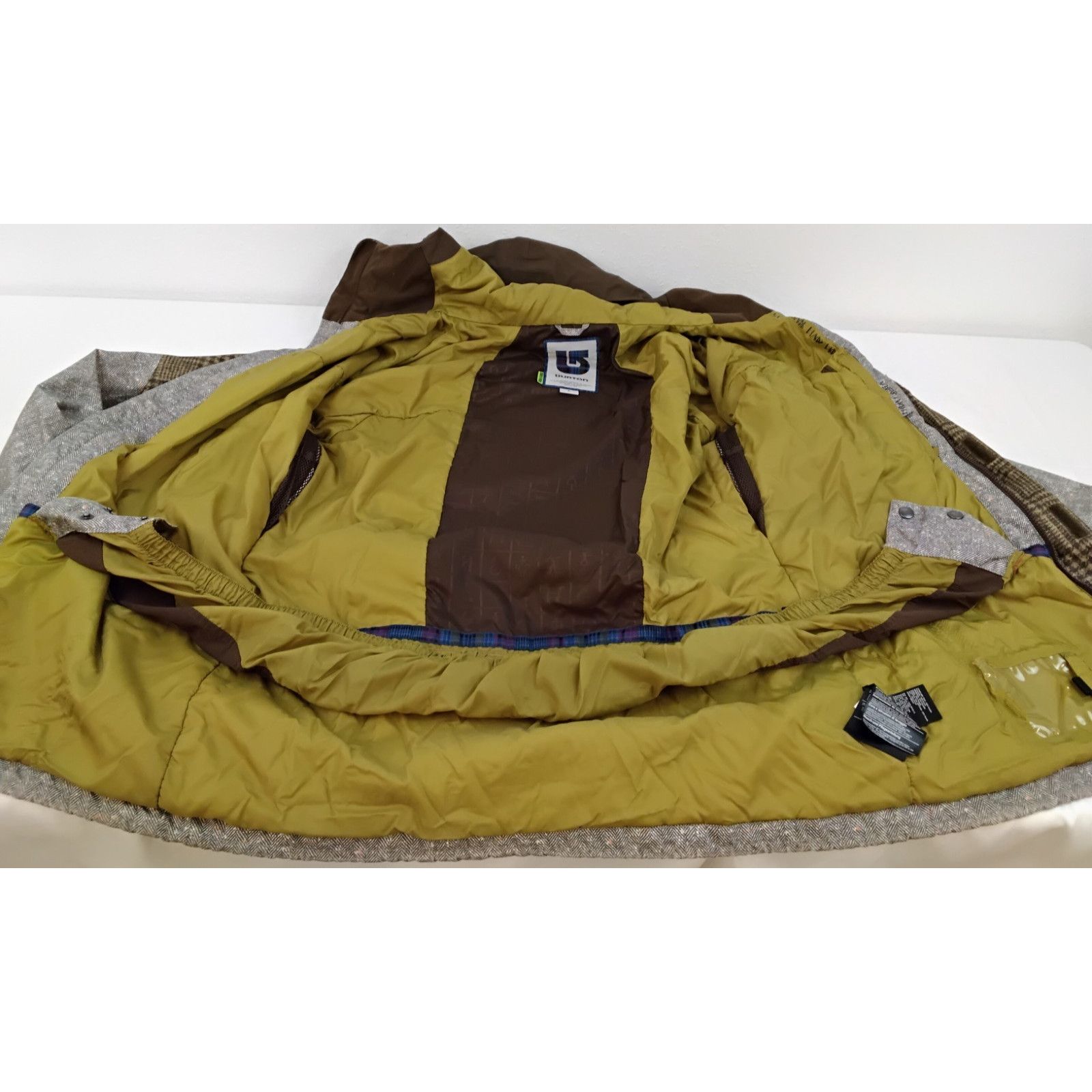 Burton Burton Snowboard Jacket Men's L Brown/Gray Herringbone Size US L / EU 52-54 / 3 - 9 Thumbnail