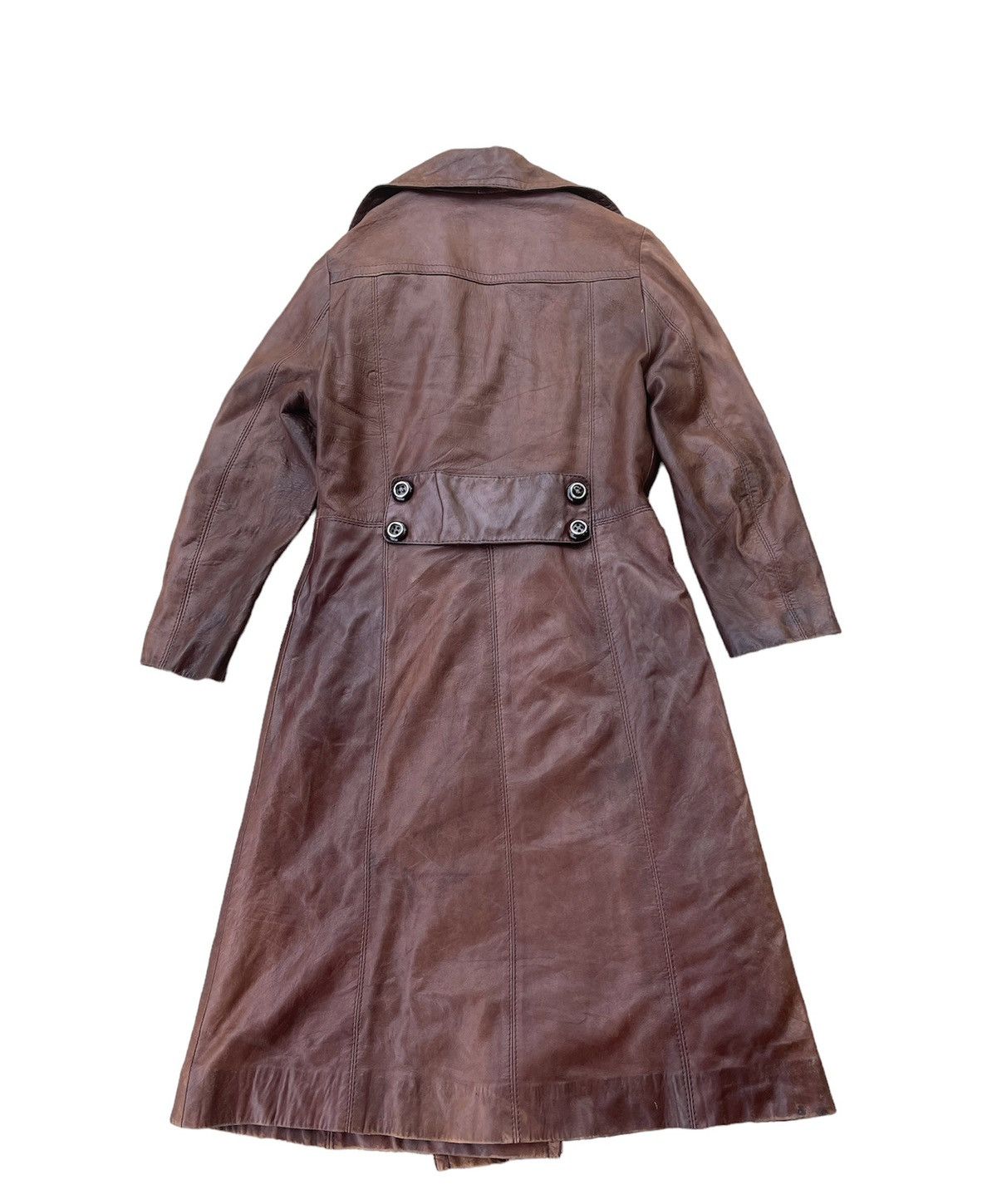 Genuine Leather Nobuo Boutique Japanese Leather Coat Double Breasted, Unique Size S / US 4 / IT 40 - 3 Thumbnail