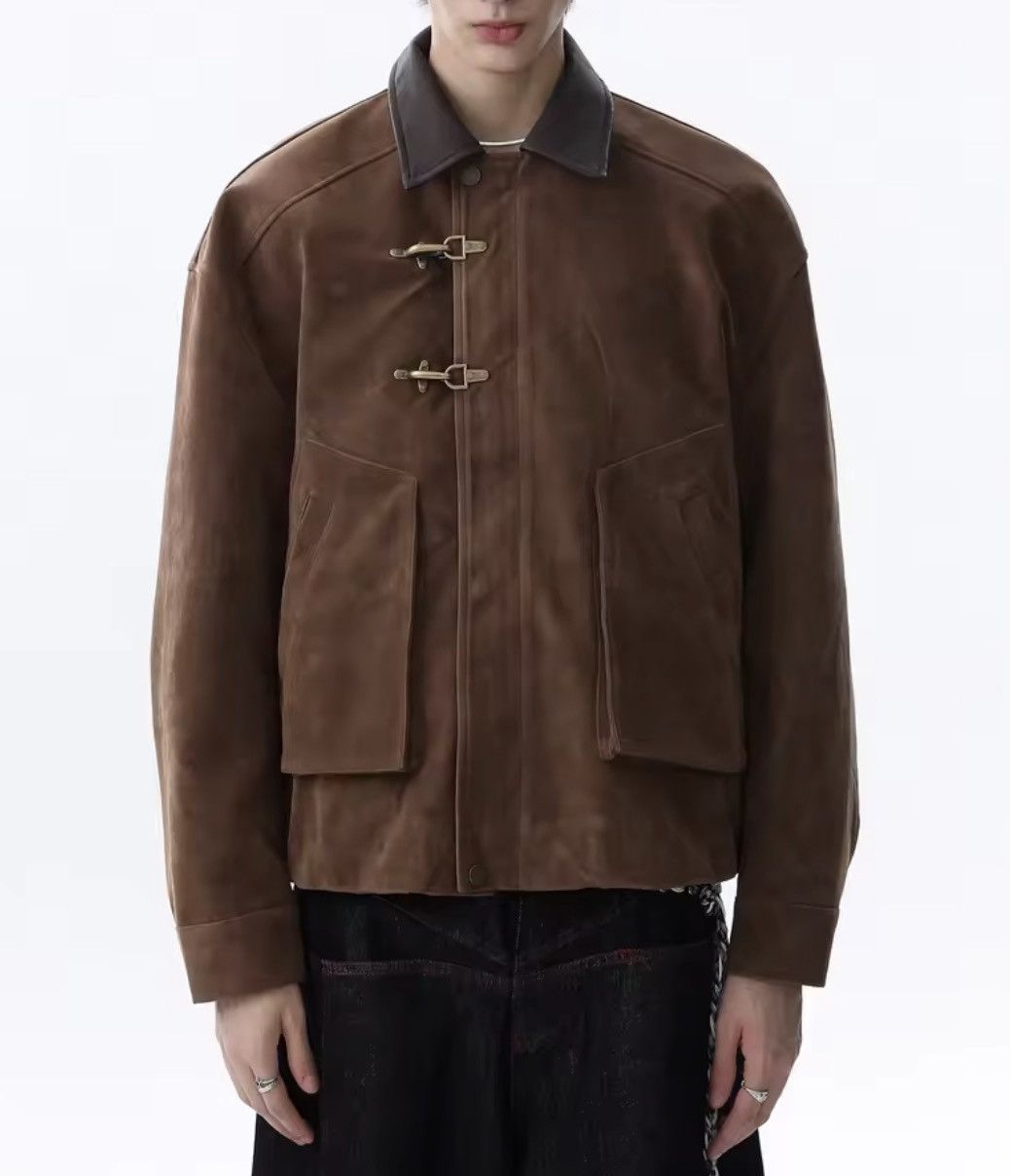 Japanese Brand Toggle Button Collar Pu Leather Jacket Size US L / EU 52-54 / 3 - 1 Thumbnail