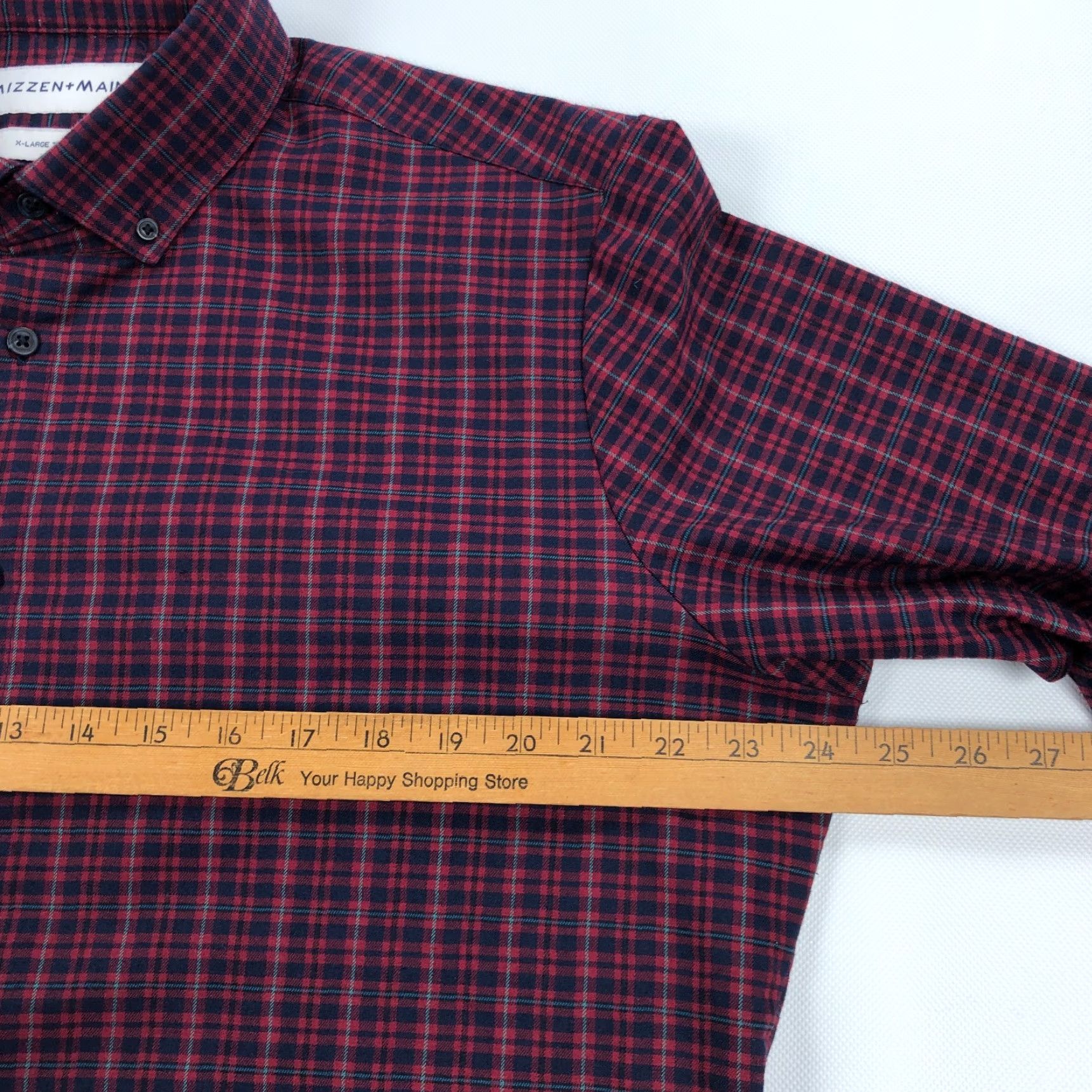 Mizzen+Main Mizzen+Main Shirt Mens XL Trim Button-Down Flannel Plaid Pattern Multicolor Long Sleeve Collar Shirt Size US XL / EU 56 / 4 - 6 Thumbnail