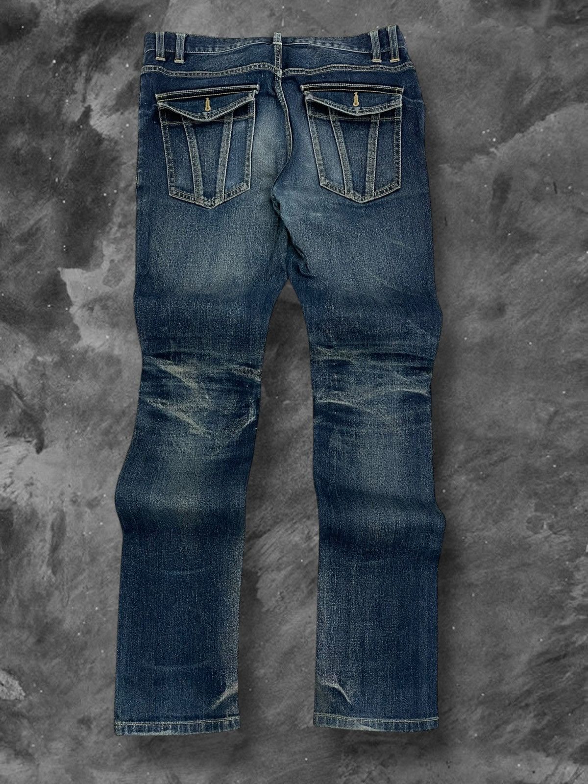 Michel Klein Vintage 1990s Designer Michel Klein Raw Distressed Denim Size US 32 / EU 48 - 8 Thumbnail