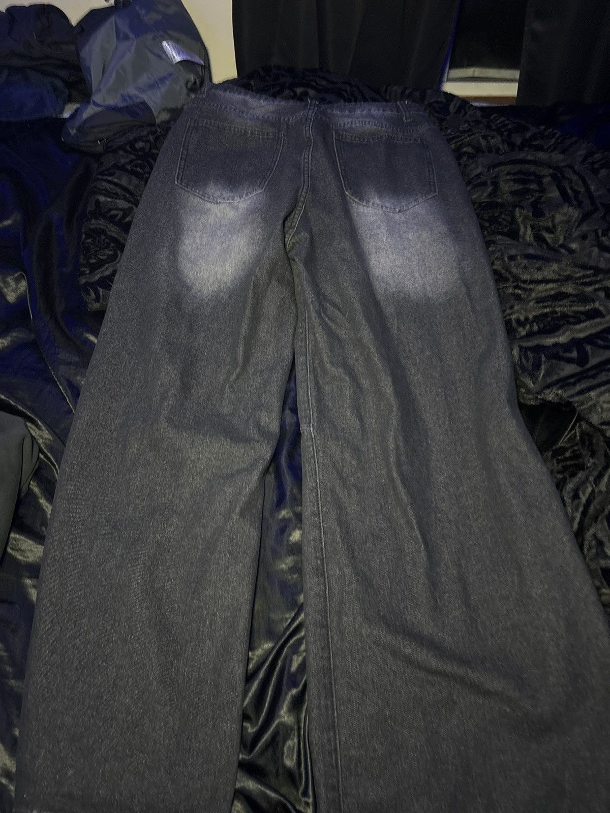 Shein Baggy Black Jeans Size US 38 / EU 54 - 2 Thumbnail