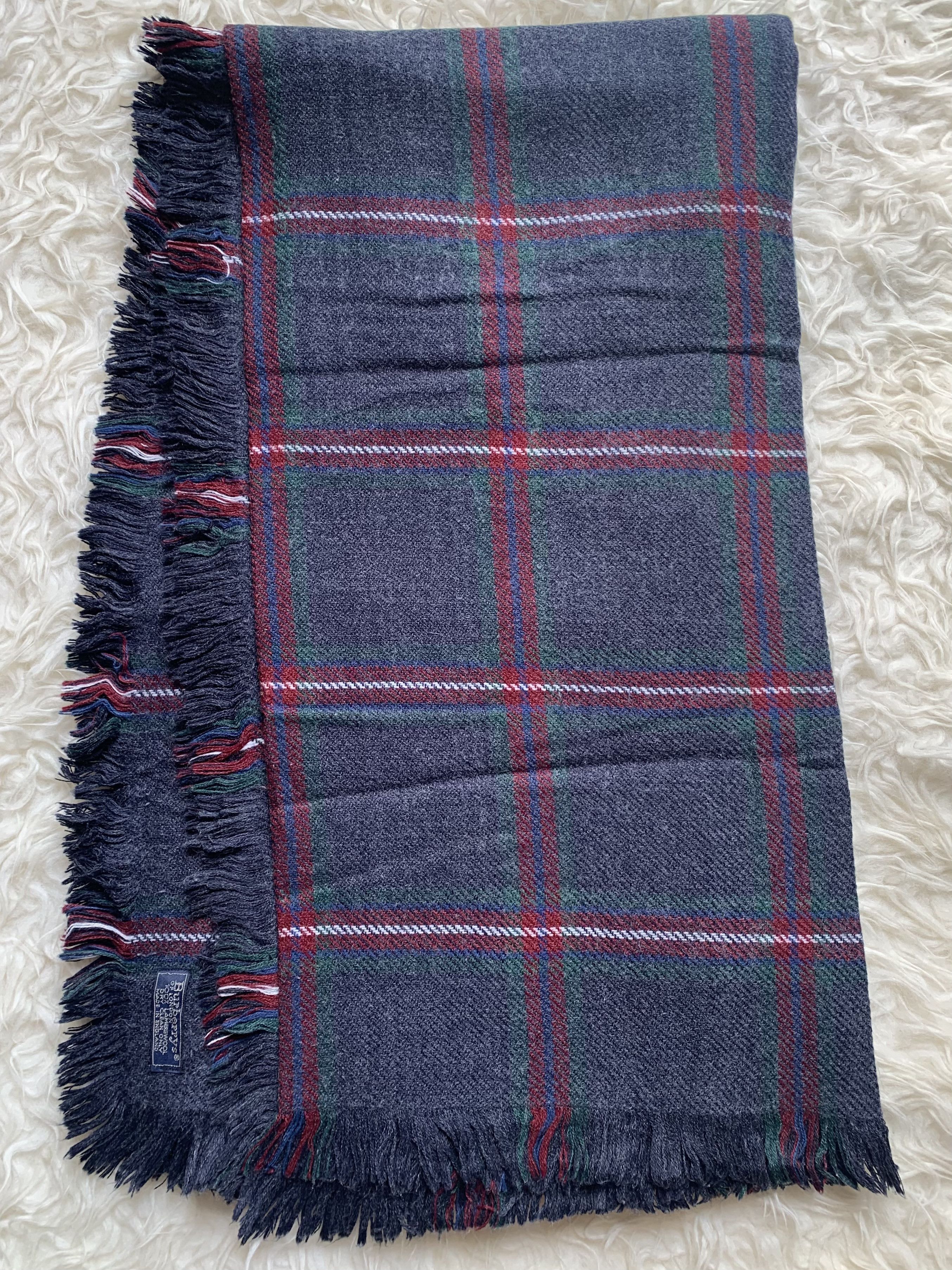 Burberry Burberry Scarf Navy Blue multicolor square Wool scarf Size ONE SIZE - 5 Thumbnail