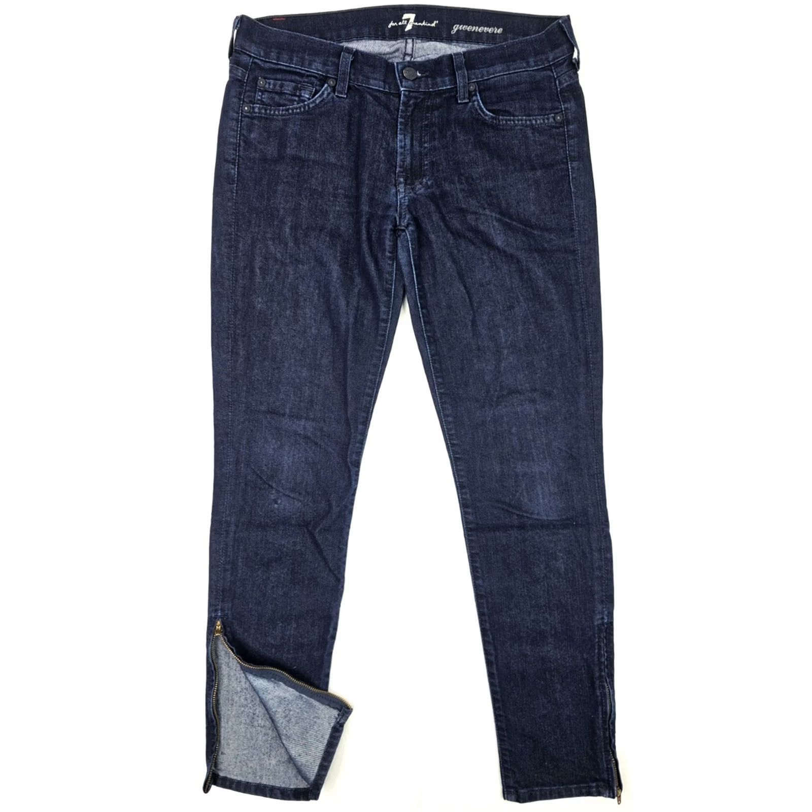 7 For All Mankind 7 For All Mankind Gwenevere Jeans Women 26 Slim Ankle Skinny Blue Stretch Denim EUC Zip Cuffs 5-Pocket Size 26 Womens Urban Vintage N/A Size 26" / US 2 / IT 38 - 2 Thumbnail