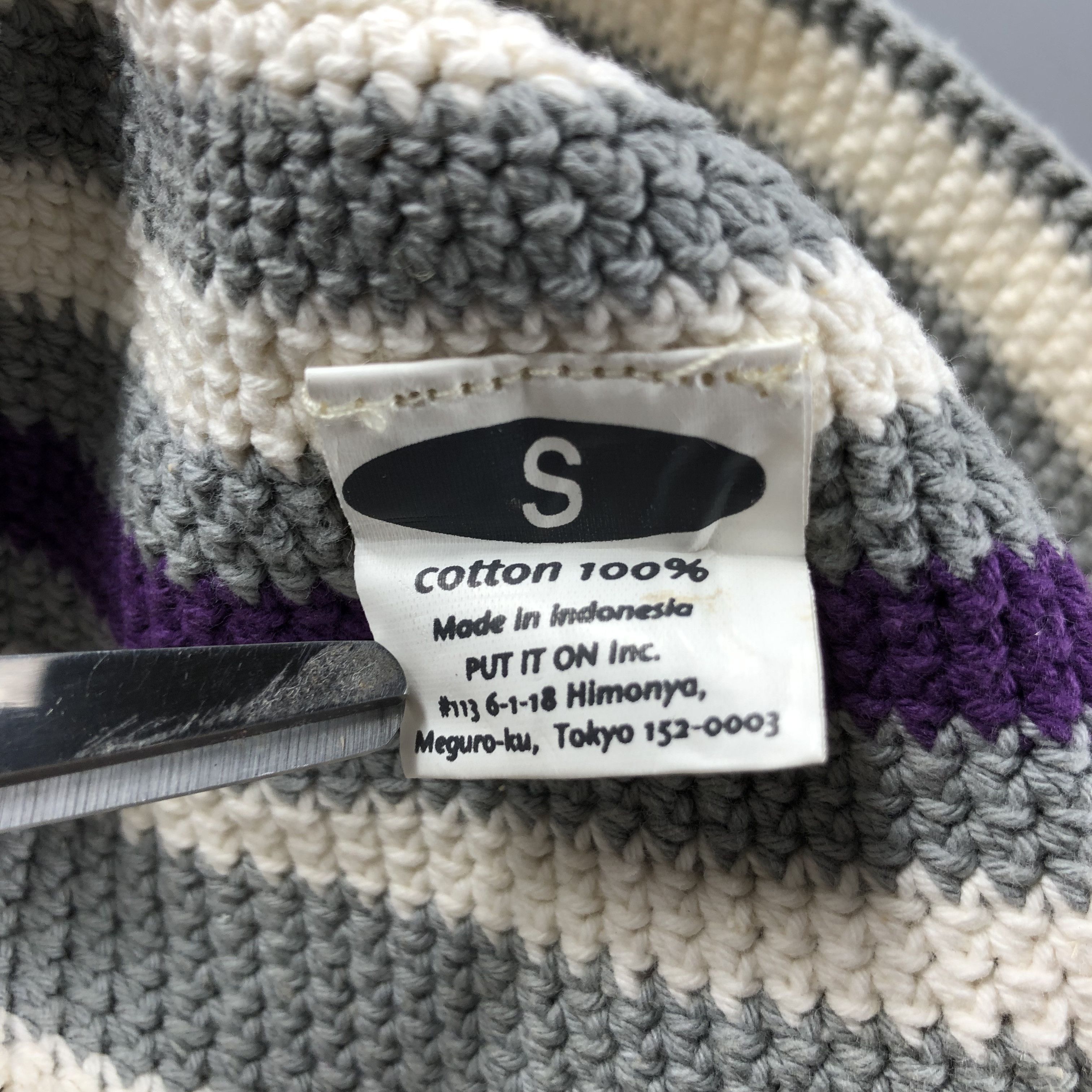 Vintage Put It On Striped Cotton Beanie Snowcap Snow Hat B831 Size ONE SIZE - 6 Thumbnail
