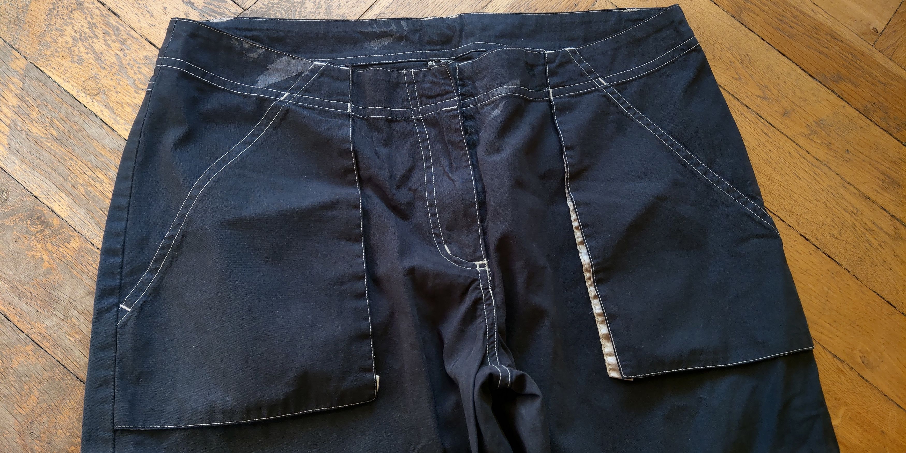 Vintage Asymmetric 3/4 Pants Flared Shorts Rave opium grunge Cargo M Size US 32 / EU 48 - 6 Thumbnail