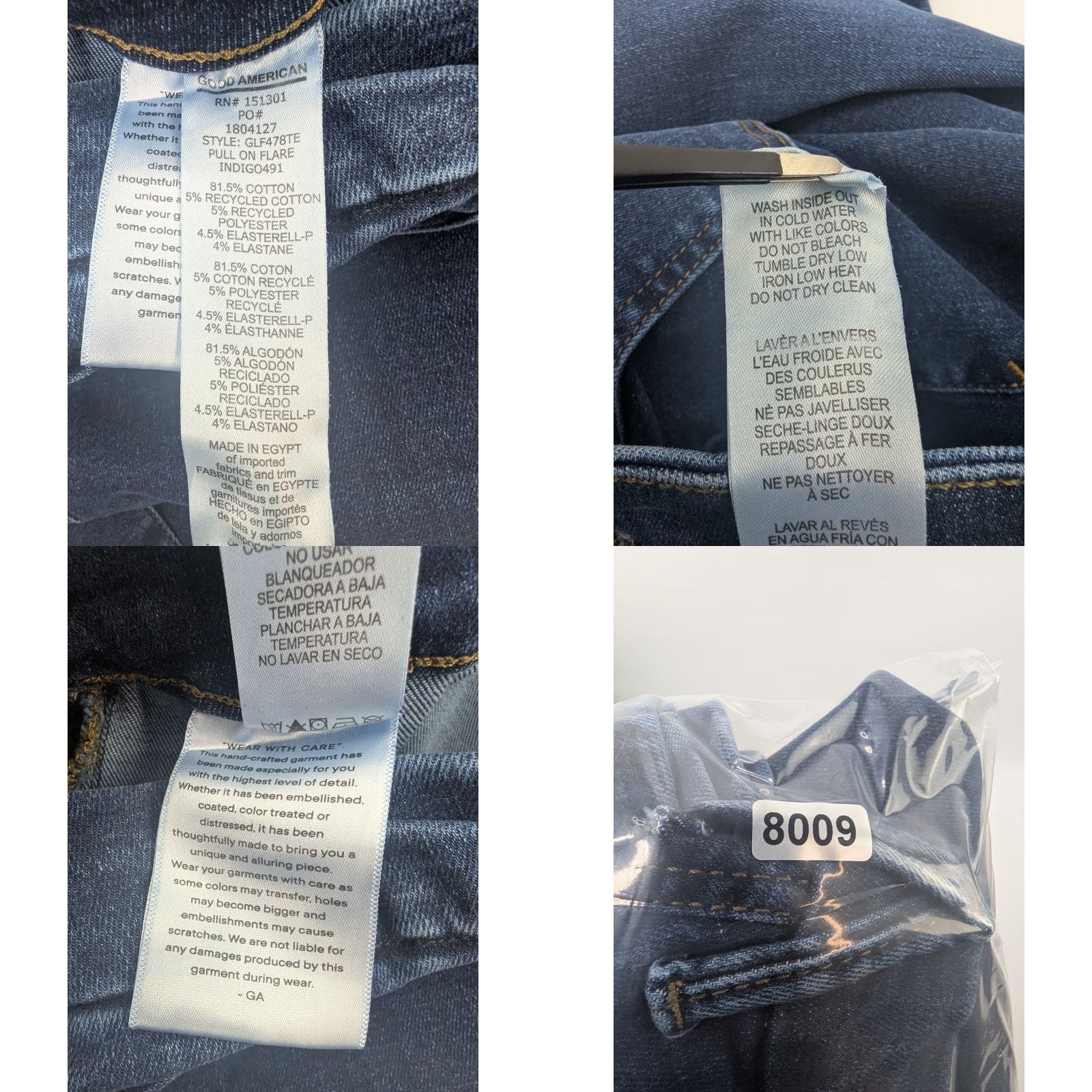 Good American Good American Jeans Flare High Rise Stretch Denim 2XL Womens Wide Leg Blue Shirt? Size 40" / US 18 - 9 Thumbnail