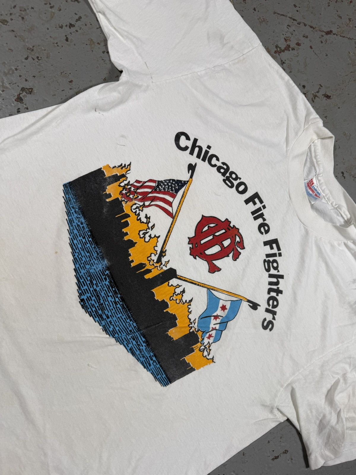 Vintage Vintage Single Stitch Chicago Fire Tee Size US L / EU 52-54 / 3 - 2 Thumbnail