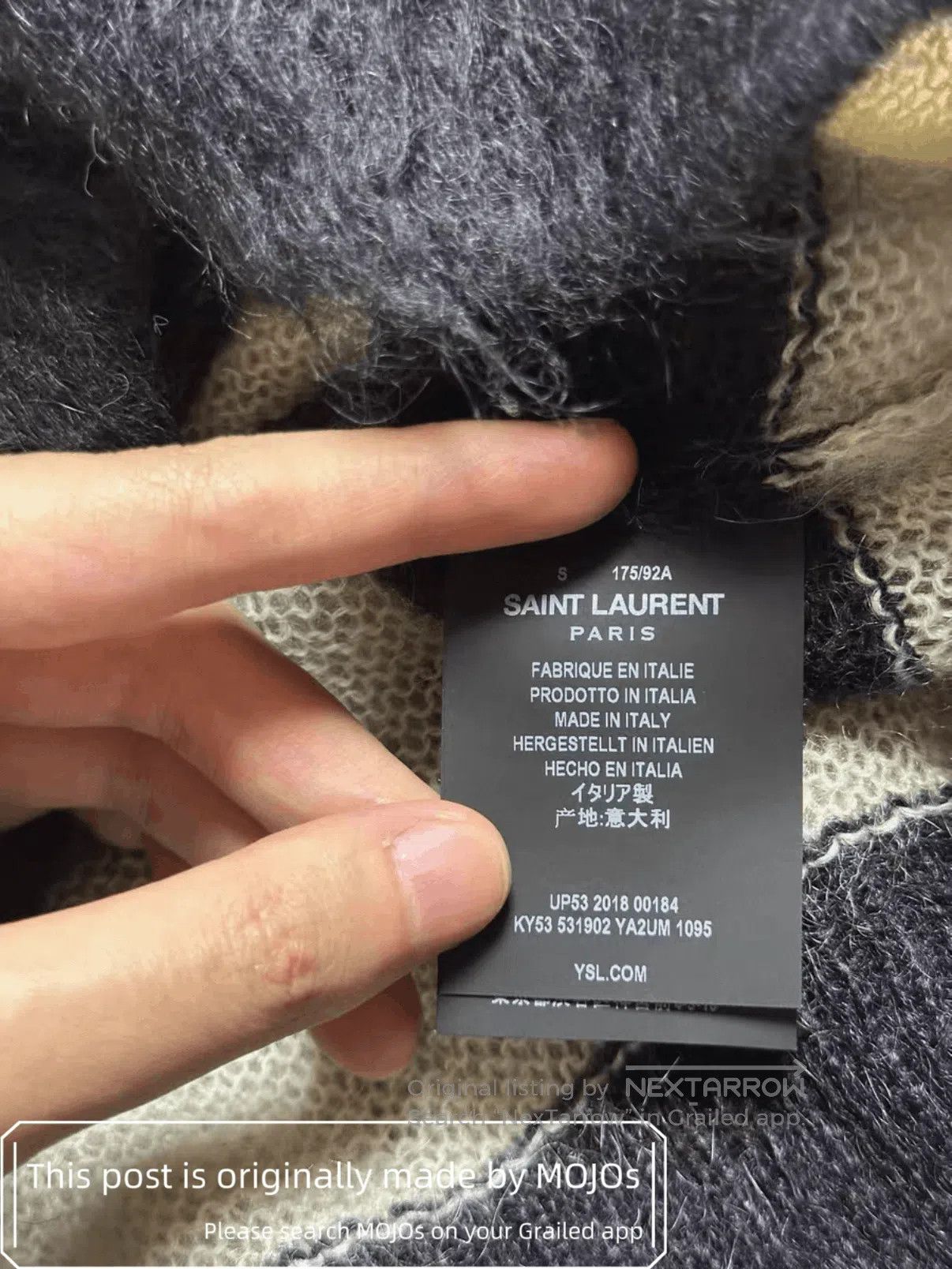 Saint Laurent Paris Saint Laurent Paris Mohair Black & White Knitwear mojos55. Size US S / EU 44-46 / 1 - 5 Thumbnail