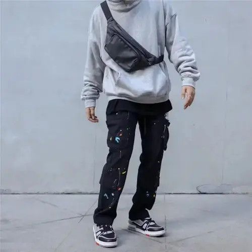Ring Of Fire Paint Splatter Detail Cargo Pocket Draw String Pants Size US 30 / EU 46 - 3 Thumbnail