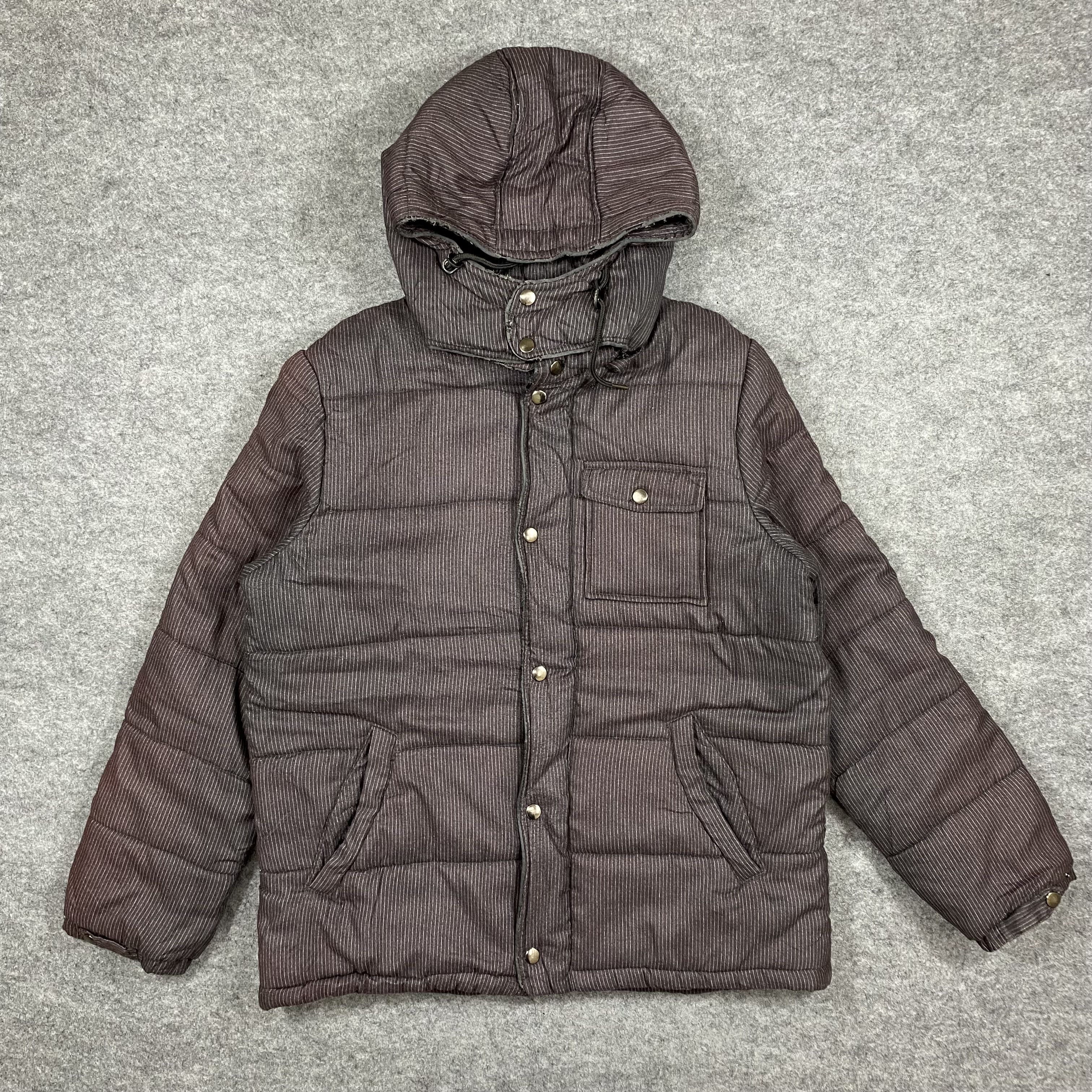 Vintage VTG 2009 J.N.R.D Pinstripe Hooded Puffer Jacket-J670 Size US M / EU 48-50 / 2 - 1 Thumbnail