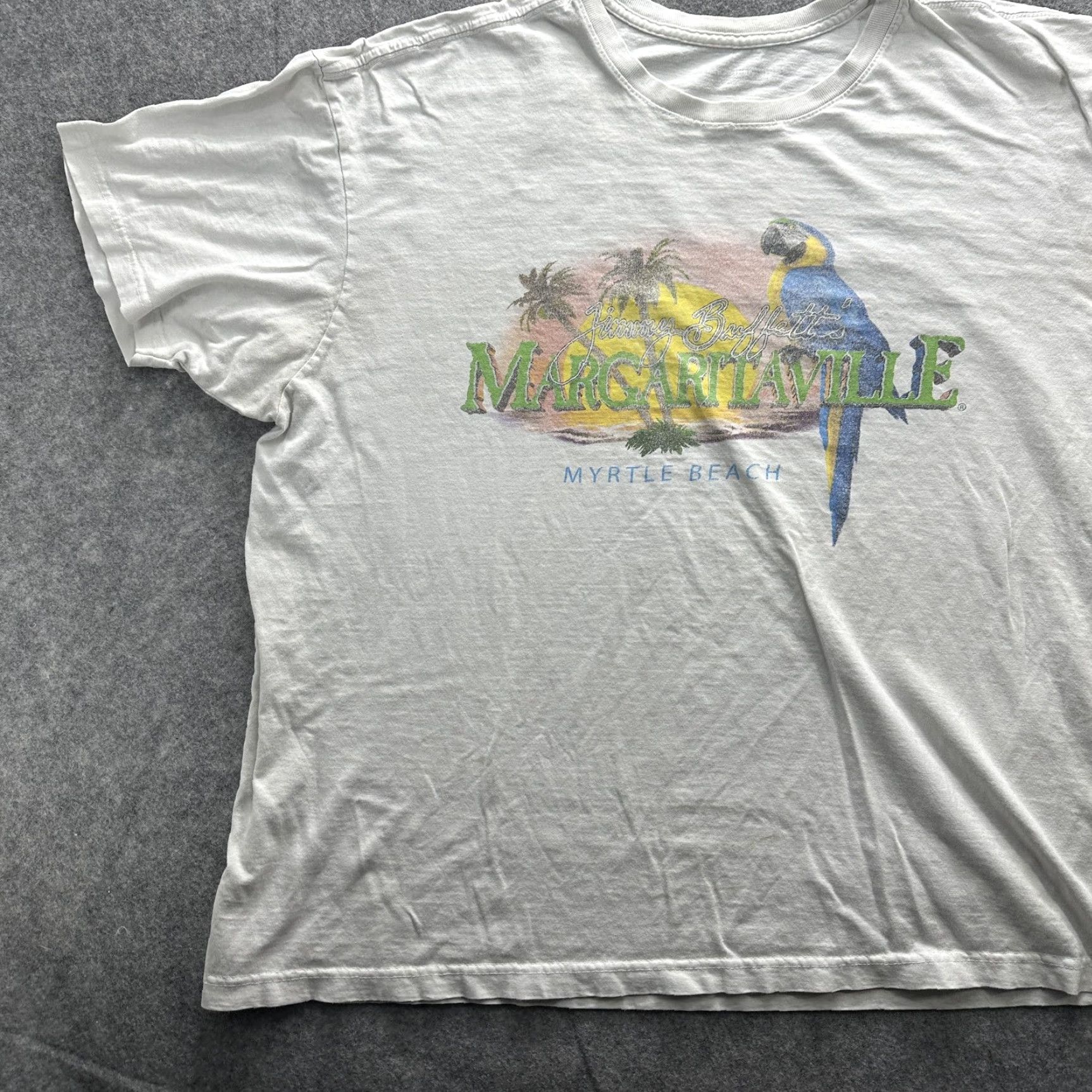 Vintage Margaritaville Shirt Mens XL White Parrot Graphic Tee Myrtle Beach Tee Shirt Graphic Print Crew Neck Short Sleeve Size US XXL / EU 58 / 5 - 3 Thumbnail