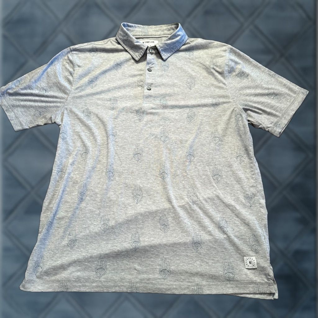 Vintage Linksoul Polo Shirt Mens M Gray Floral All Over Print Performance Golf Shirt Size US M / EU 48-50 / 2 - 1 Thumbnail