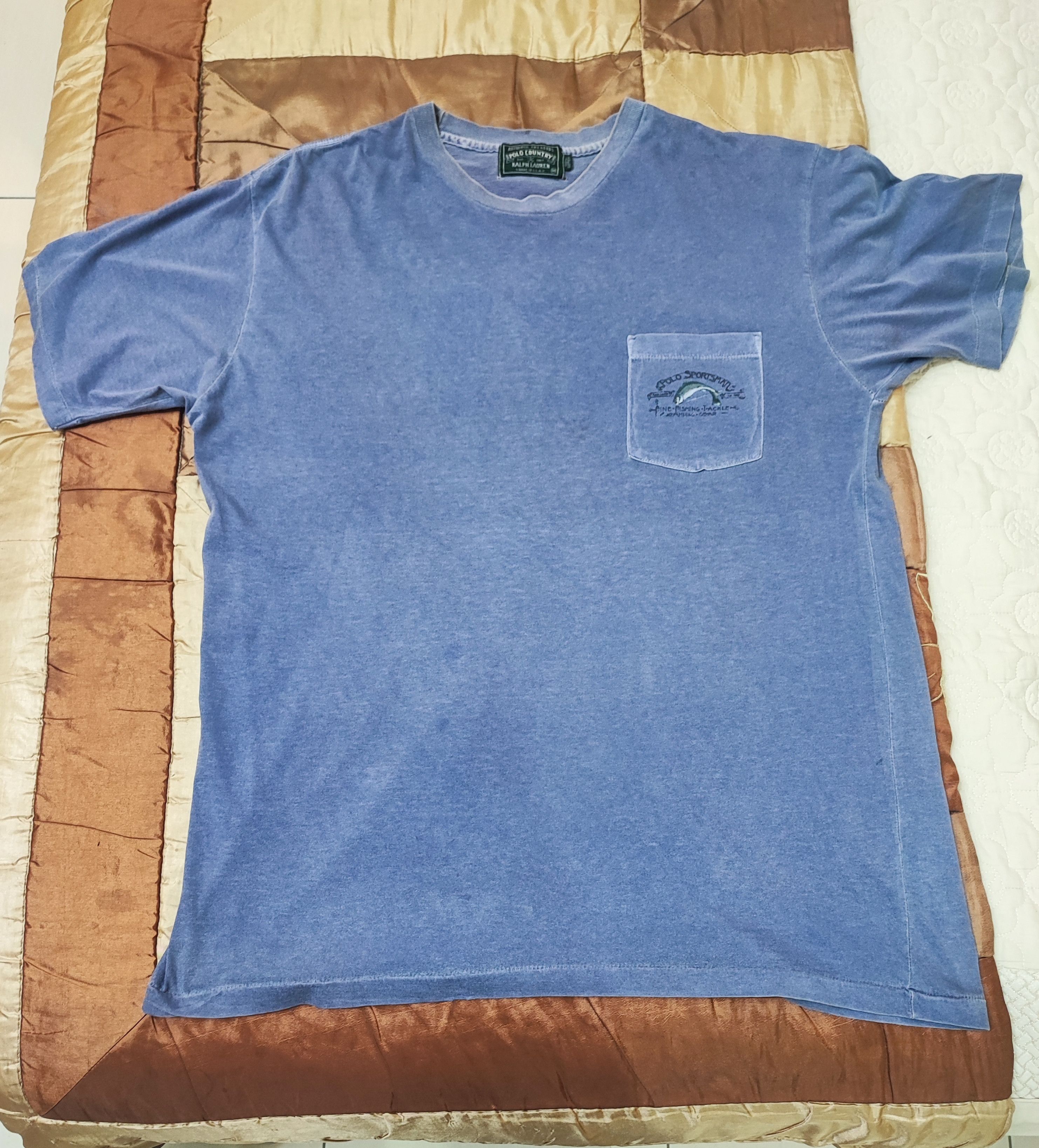 Polo Ralph Lauren Vintage 90's Polo Country Ralph Lauren Sportsman Pocket Tee Size US M / EU 48-50 / 2 - 2 Thumbnail