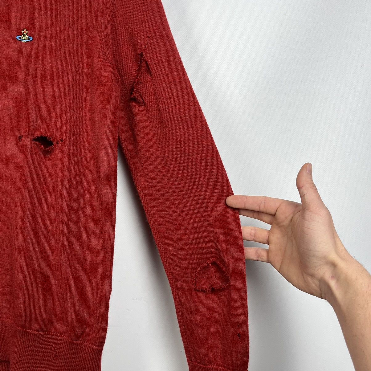 Vivienne Westwood Vivienne Westwood Red Label Distressed Wool Sweater Size L / US 10 / IT 46 - 14 Thumbnail