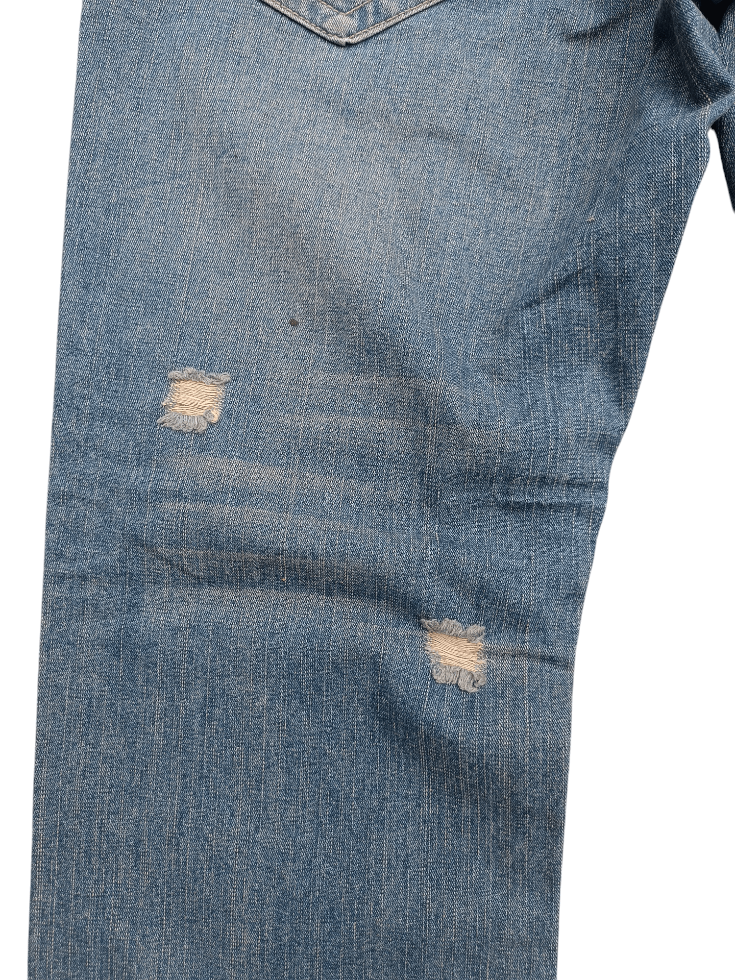 Japanese Brand FLARE JEANS JUNGLE STORM BLUE FADED DISTRESSED DENIM PANTS Size US 30 / EU 46 - 19 Thumbnail