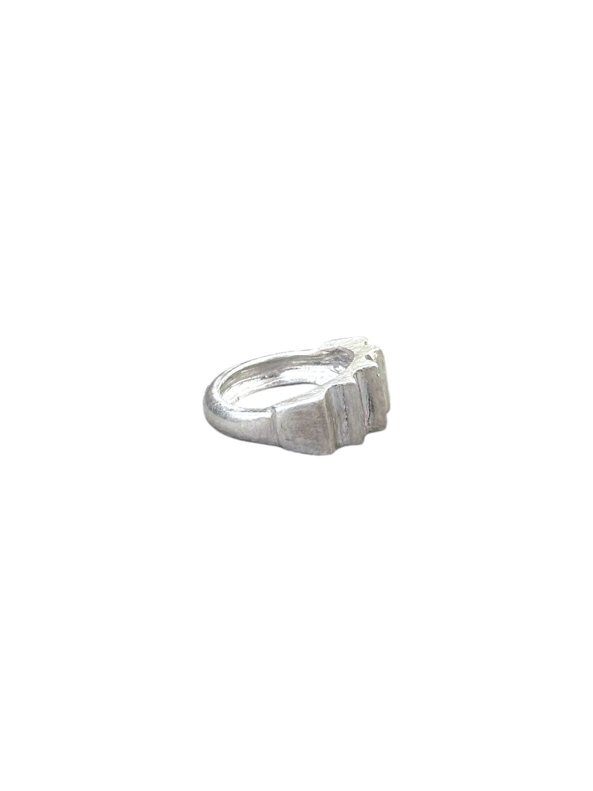 Vintage 2000s HANDCRAFTED BRUTALIST PILLAR STERLING SILVER RING Size ONE SIZE - 3 Thumbnail