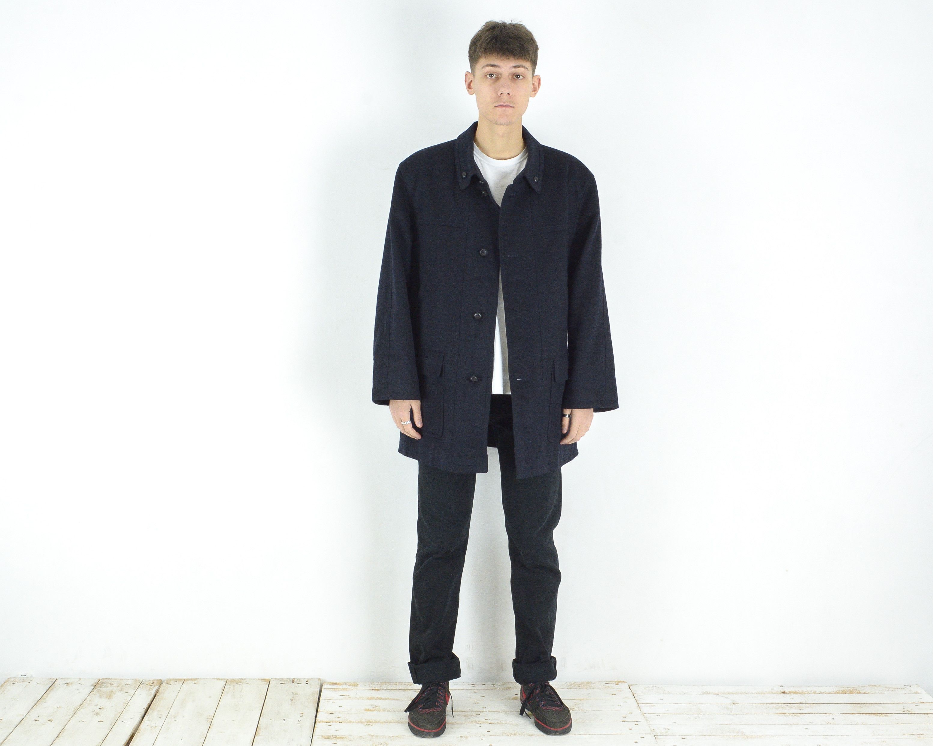 Vintage Walbush Rehbochloden Mens L Wool Jacket Over Coat EU 52 Navy Size US L / EU 52-54 / 3 - 1 Thumbnail