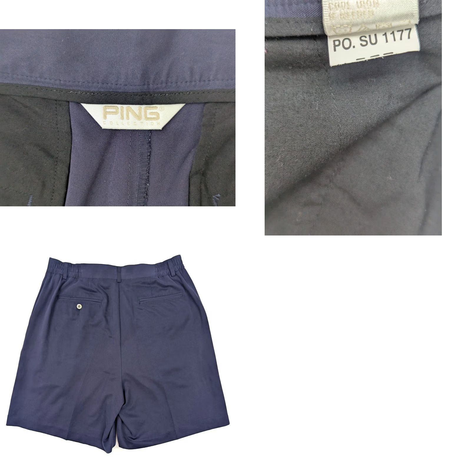 Vintage Ping Bermuda Golf Shorts Women 10 Navy Blue Stretch Pockets Flat Front Bermuda Athletic Slip Pocket Zip Front Size 32" / US 10 / IT 46 - 8 Thumbnail