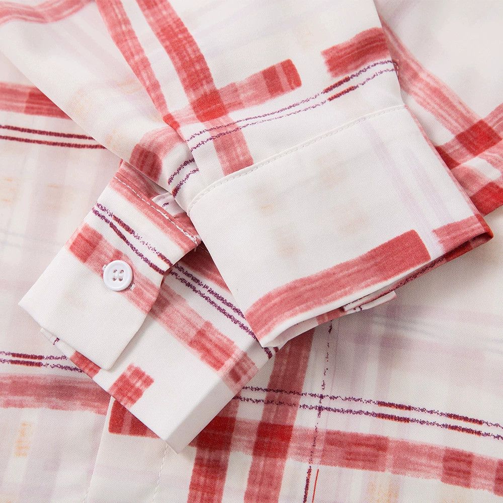 Vintage Men's Japanese casual lapel plaid long-sleeved shirt Size US L / EU 52-54 / 3 - 4 Thumbnail
