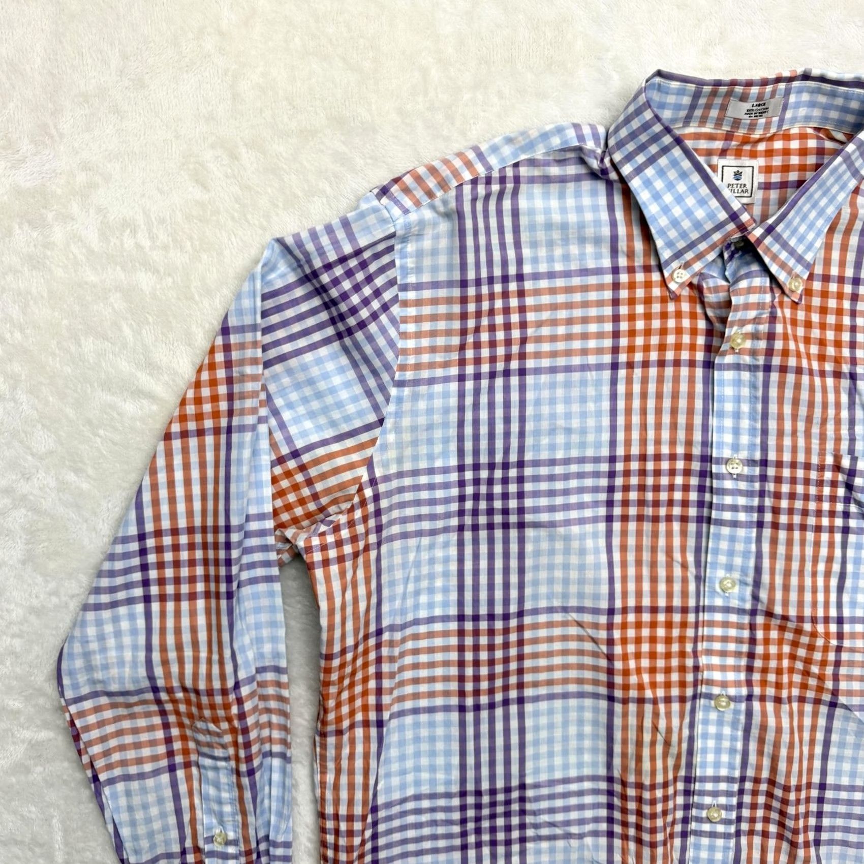 Peter Millar Peter Millar Shirt Mens Large Multicolor Plaid Button Down Long Sleeve Cotton Size US L / EU 52-54 / 3 - 5 Thumbnail