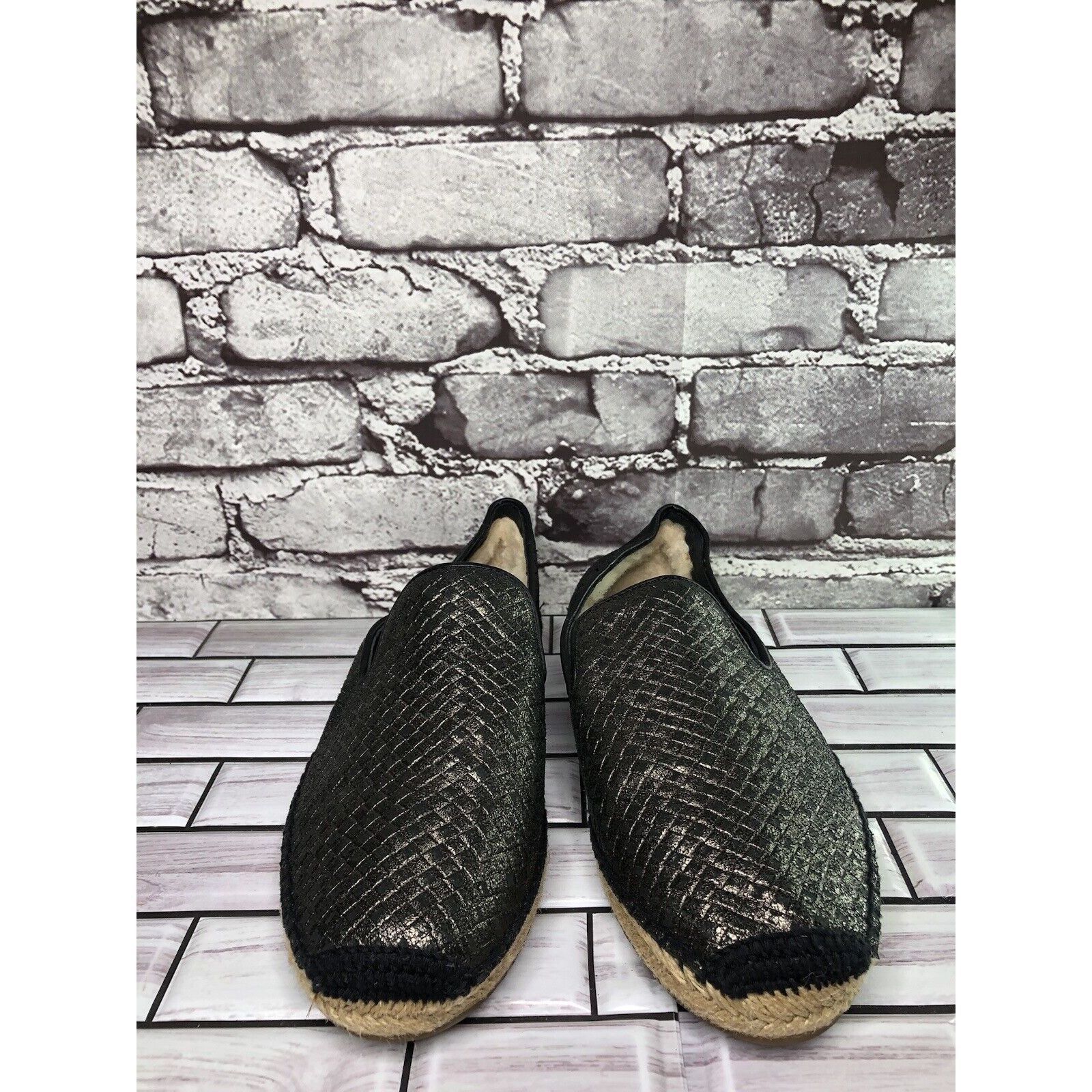 Ugg UGG Australia Sandrinne Black Metallic Basket Espadrilles Sh Size US 9 / IT 39 - 10 Thumbnail
