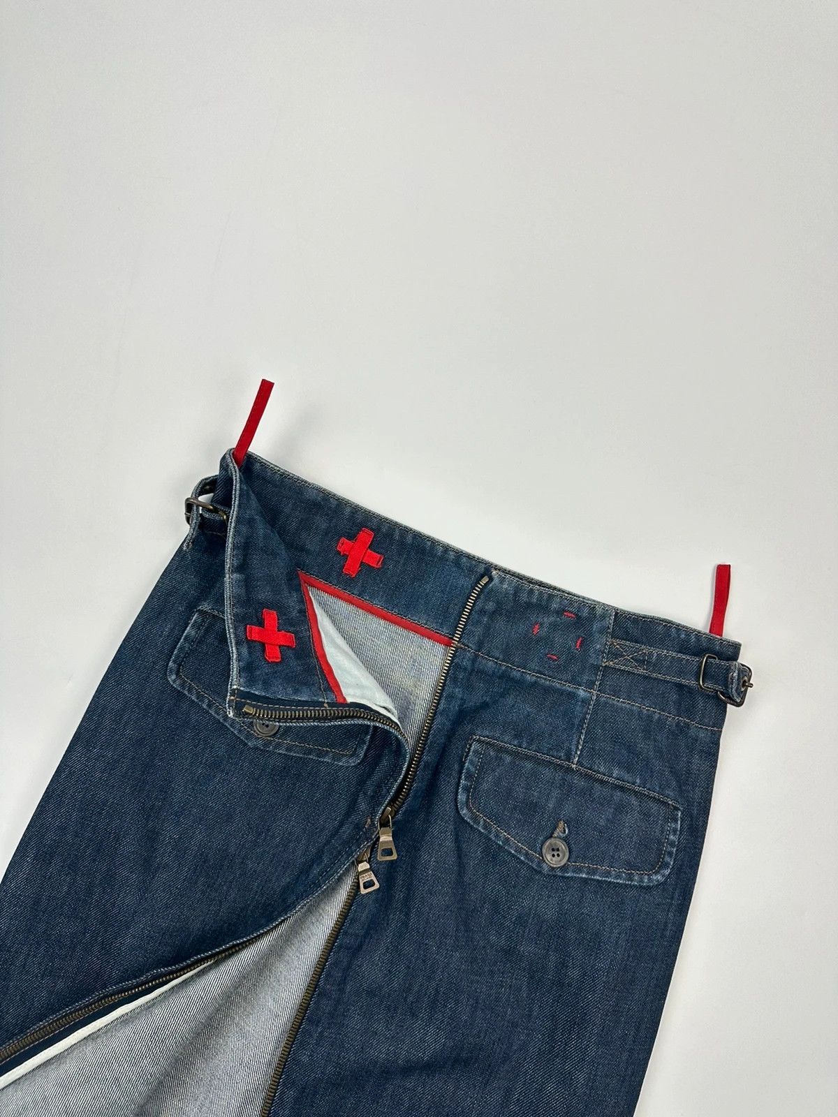 Prada Prada Sport SS02 Indigo Denim Long Zip Skirt Size 27" / US 4 / IT 40 - 7 Thumbnail