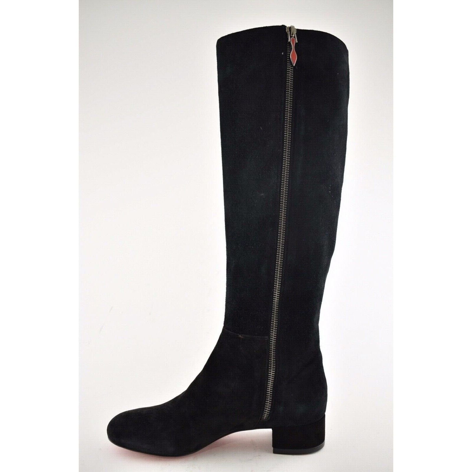 Christian Louboutin Christian Louboutin Liliboot 30 Black Suede Zipper Zip Knee Size US 4.5 / IT 34.5 - 9 Thumbnail