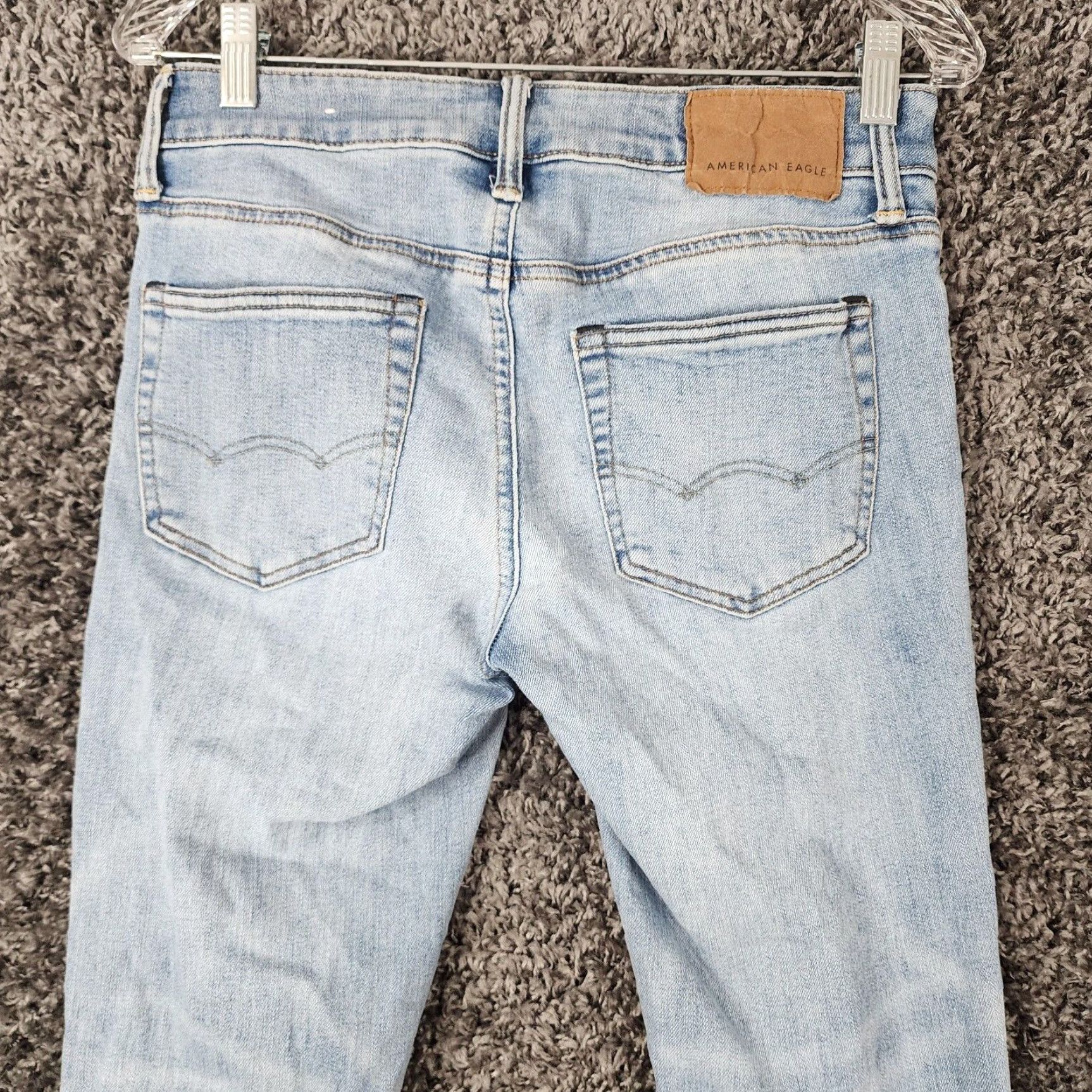 American Eagle Outfitters American Eagle Outfitters Jeans Men 29x33 Skinny Distressed Light Wash Blue Mens Size US 29 - 7 Thumbnail