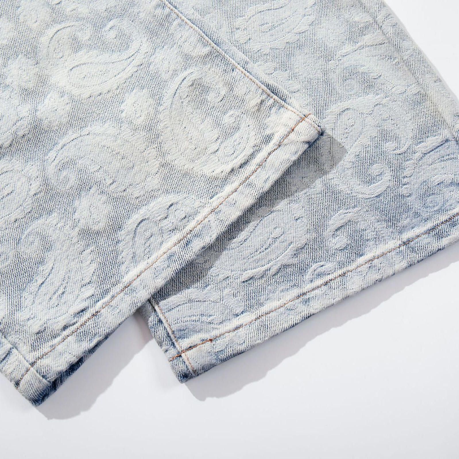 Jean Paisley Graphic Jacquard-Design Denim Jeans Size US 32 / EU 48 - 3 Thumbnail