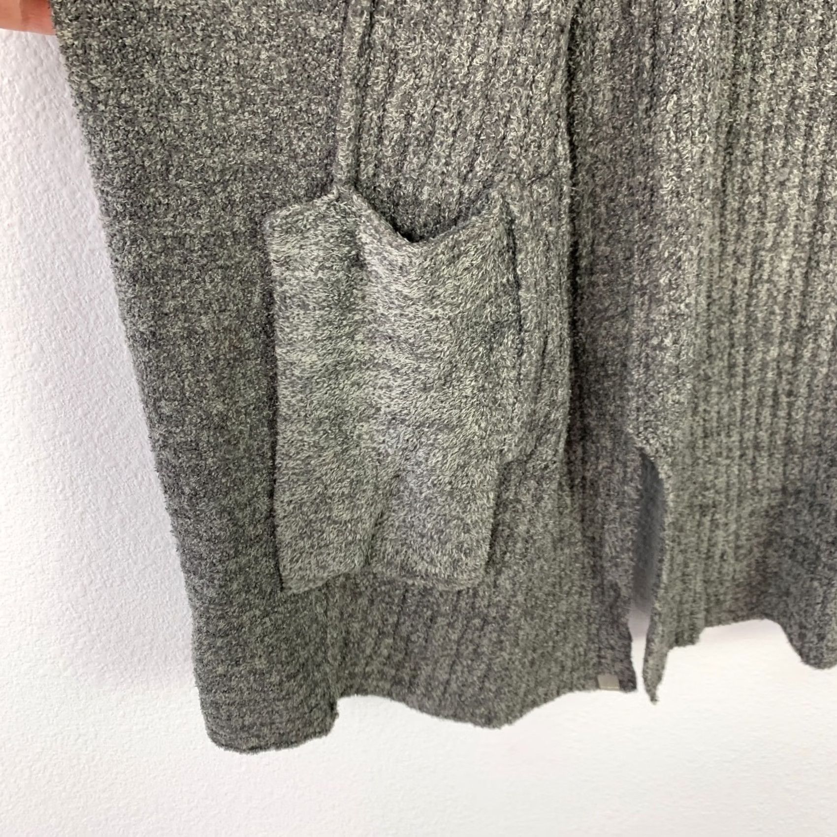 Vintage Barefoot Dreams Cardigan | Lightweight Open Front Knit | Dark Gray | Small | Women | Fall Winter Spring | Regular Fit Size S / US 4 / IT 40 - 5 Thumbnail