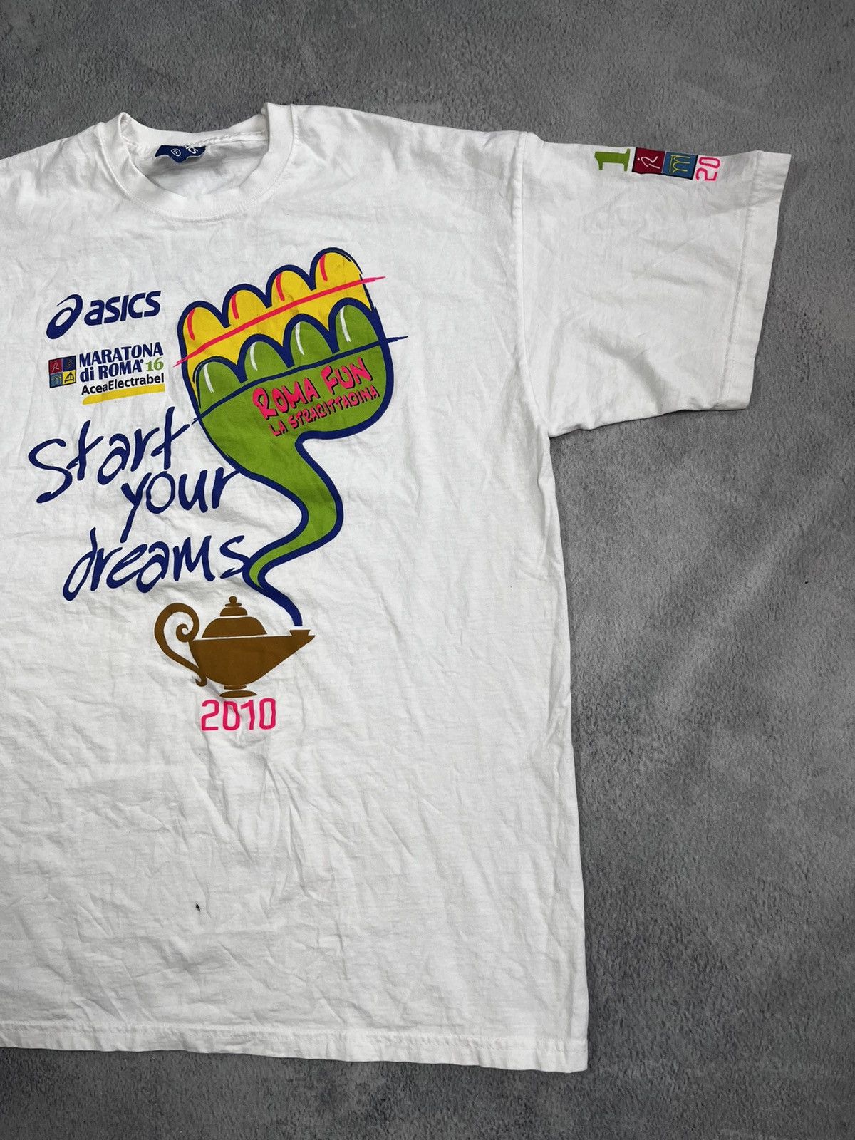 Asics × Vintage Vintage Y2K ASICS 2010 Roma marathon big logo tee XL Size US XL / EU 56 / 4 - 3 Thumbnail