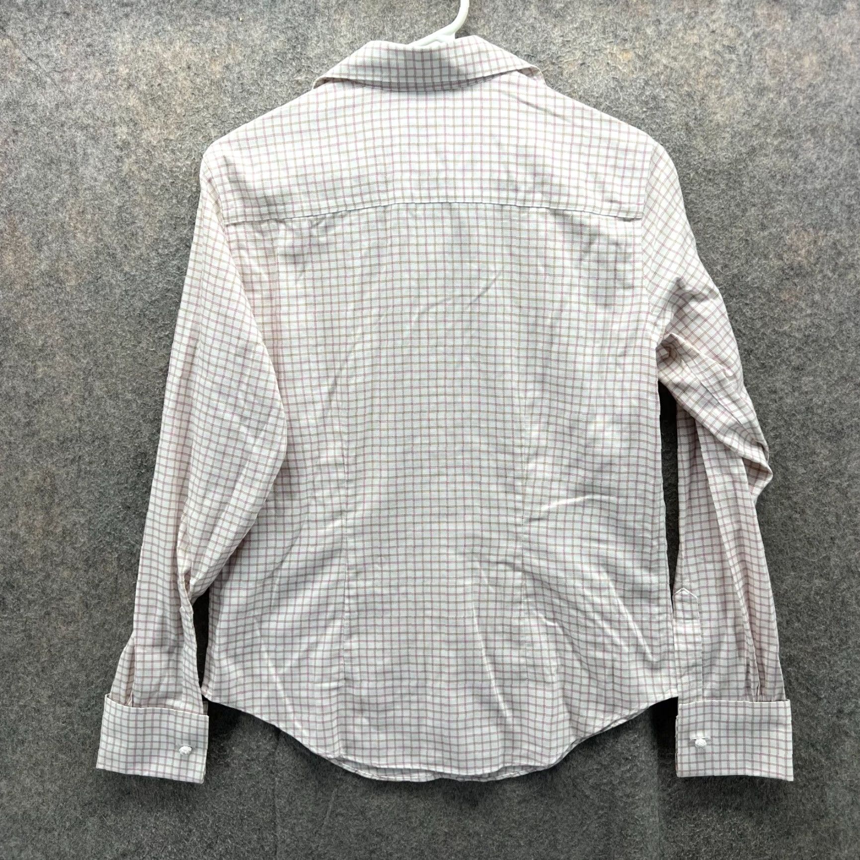 Brooks Brothers VINTAGE Brooks Brothers Shirt Womens 4 Beige Button-Down Gingham Check Long Sleeve Collared Button-Up Regular Fit Size S / US 4 / IT 40 - 2 Thumbnail