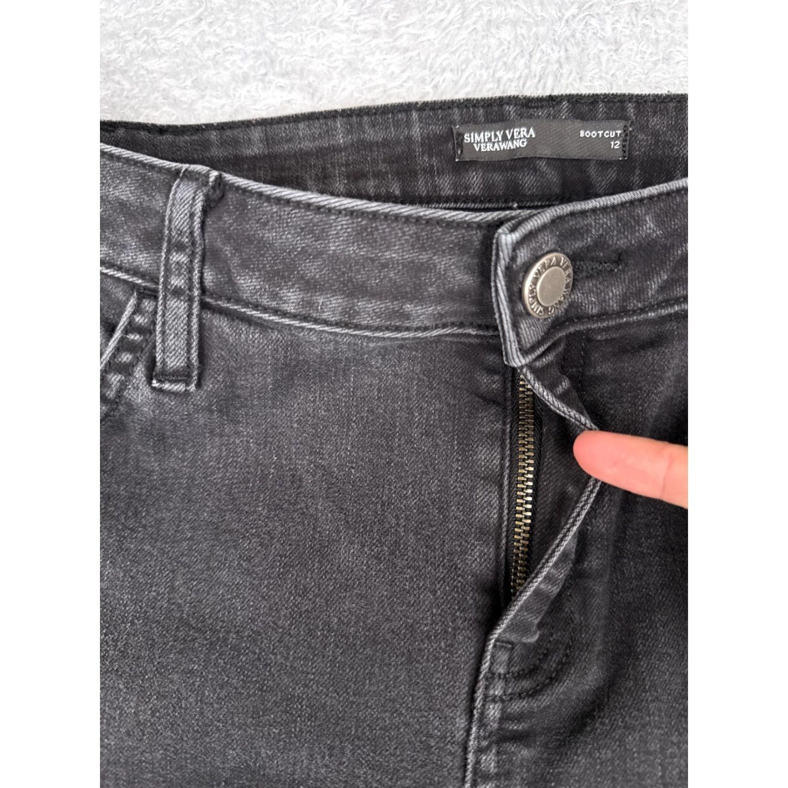 Vintage Womens Simply Vera Wang Jeans 12 Black Bootcut Denim Cotton Blend Mid Rise 32x30 Size 34" / US 12 / IT 48 - 5 Thumbnail