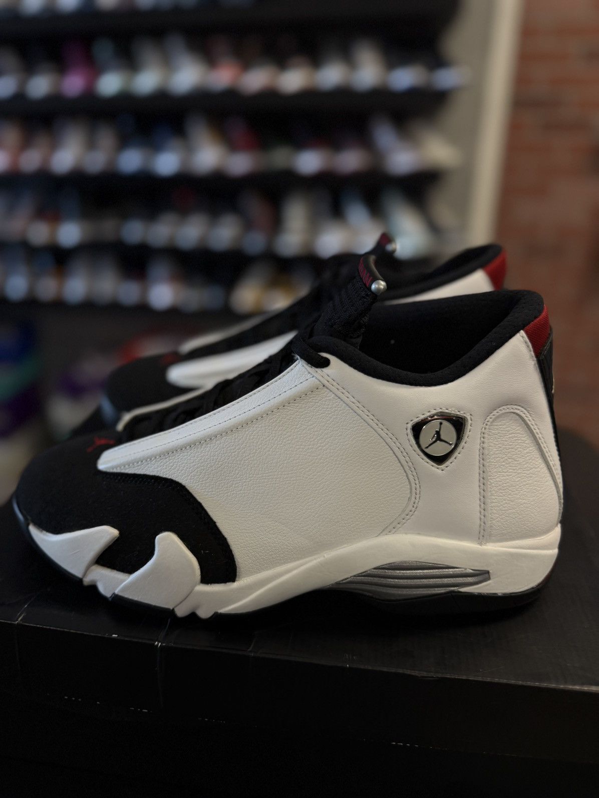 Jordan Brand × Nike Jordan 14 Black Toe 2014 (487471-102) Size 10.5 Size US 10.5 / EU 43-44 - 4 Thumbnail