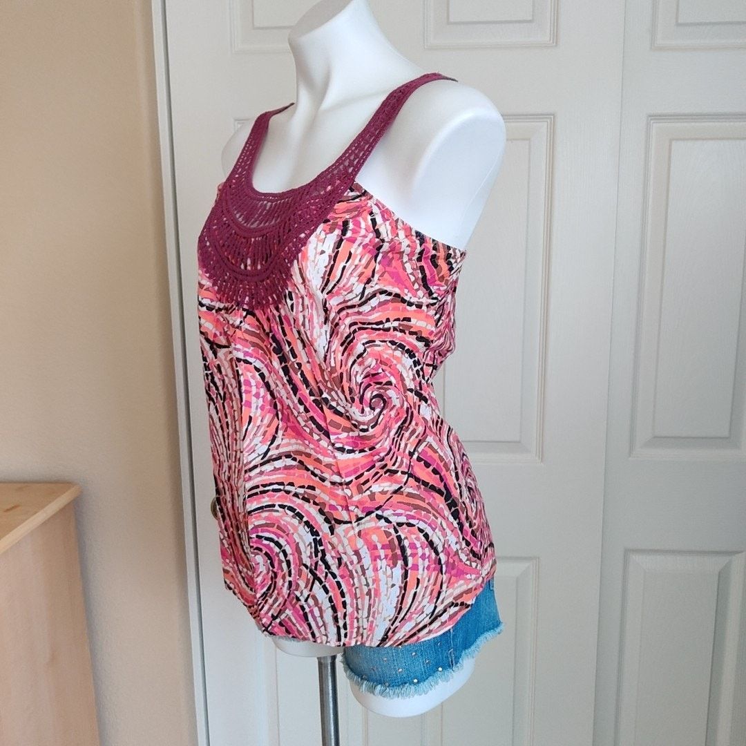 Prana PrAna Breathe crochet neck cotton tank top sz M Size M / US 6-8 / IT 42-44 - 5 Thumbnail