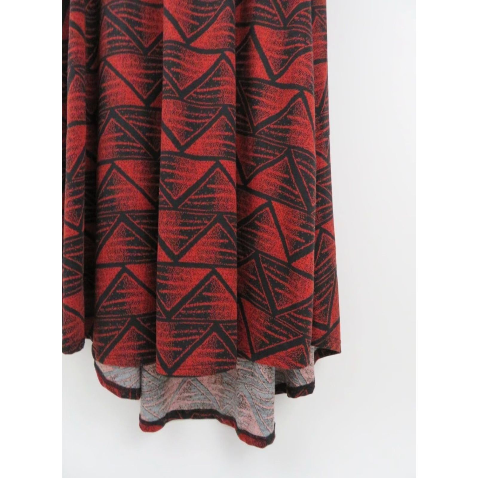 Vintage VINTAGE LuLaRoe Carly Dress Womens Small Red Black Geometric Print High Low Hem Stretchy Size S / US 4 / IT 40 - 6 Thumbnail
