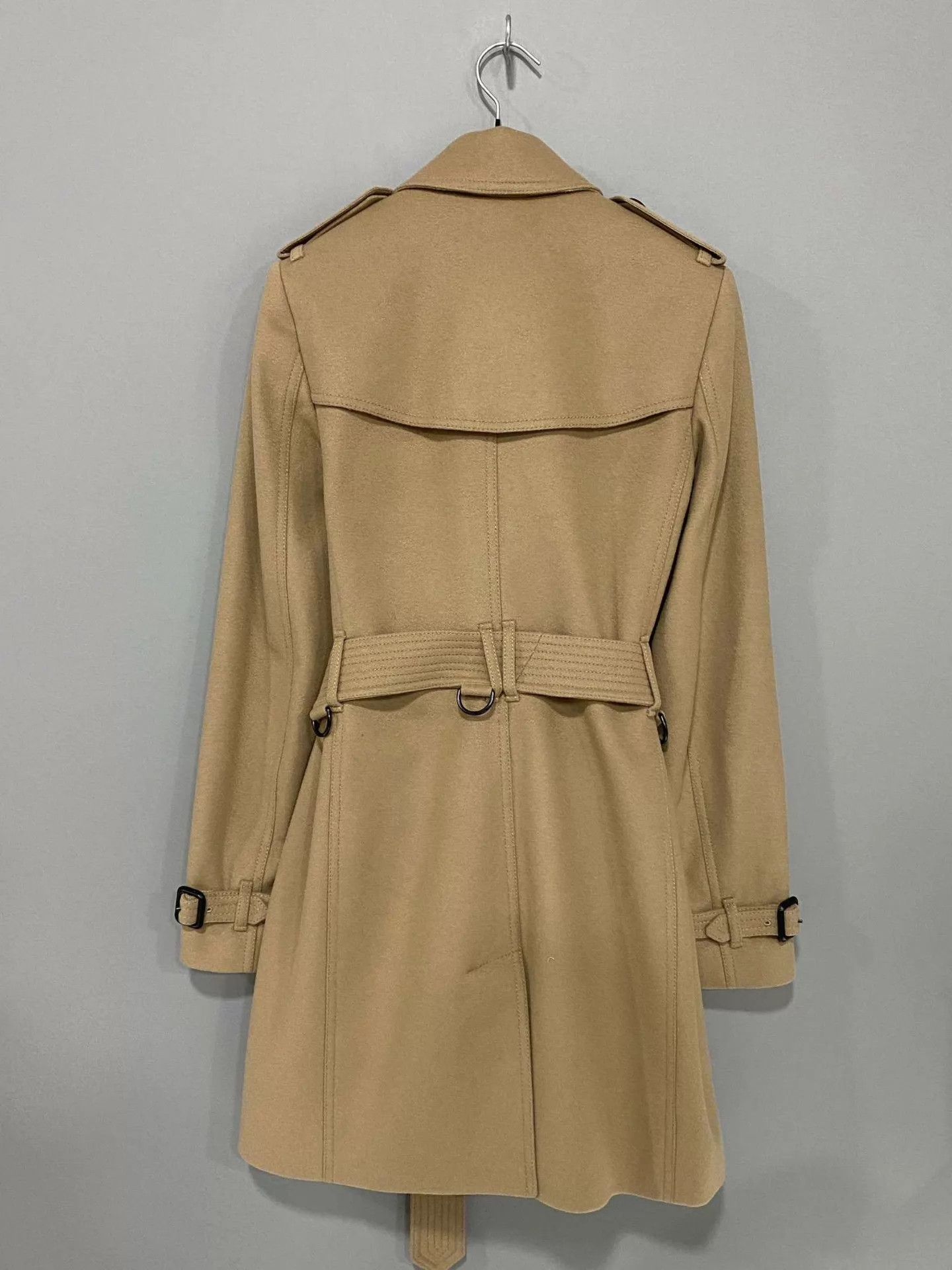 Burberry Burberry Camel Double-Breasted Wool Coat UK4 Size XS / US 0-2 / IT 36-38 - 3 Thumbnail