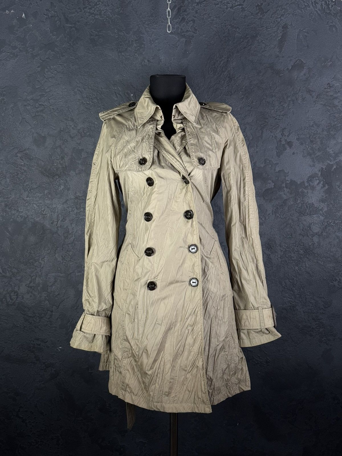 Burberry BURBERRY PRORSUM Nylon Belted Women’s Double Trench Coat Size M / US 6-8 / IT 42-44 - 2 Thumbnail