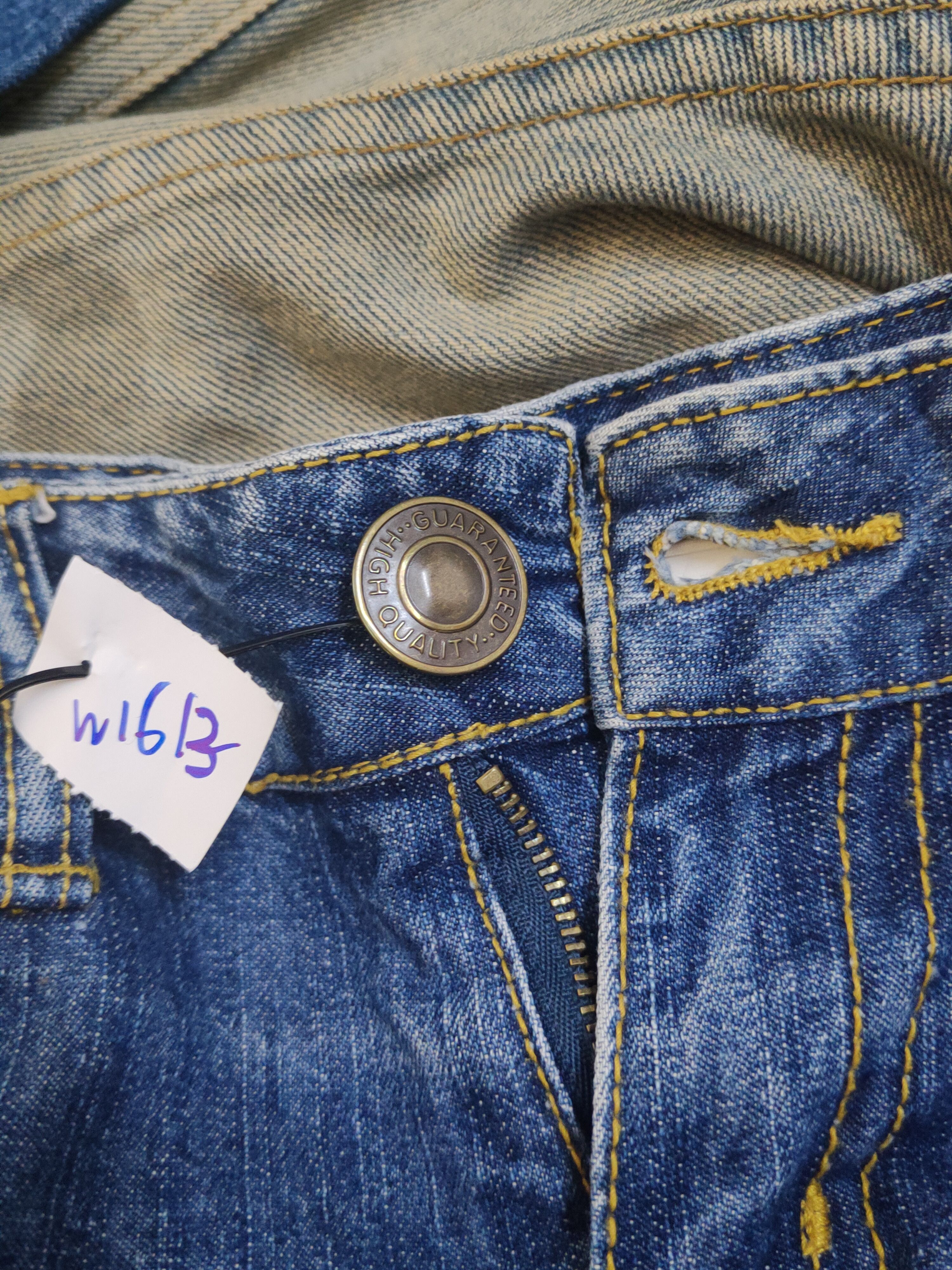 Japanese Brand W.a.z.p Dark Blue Distressed Ripped denim Jeans #W1613 Size 30" / US 8 / IT 44 - 15 Thumbnail