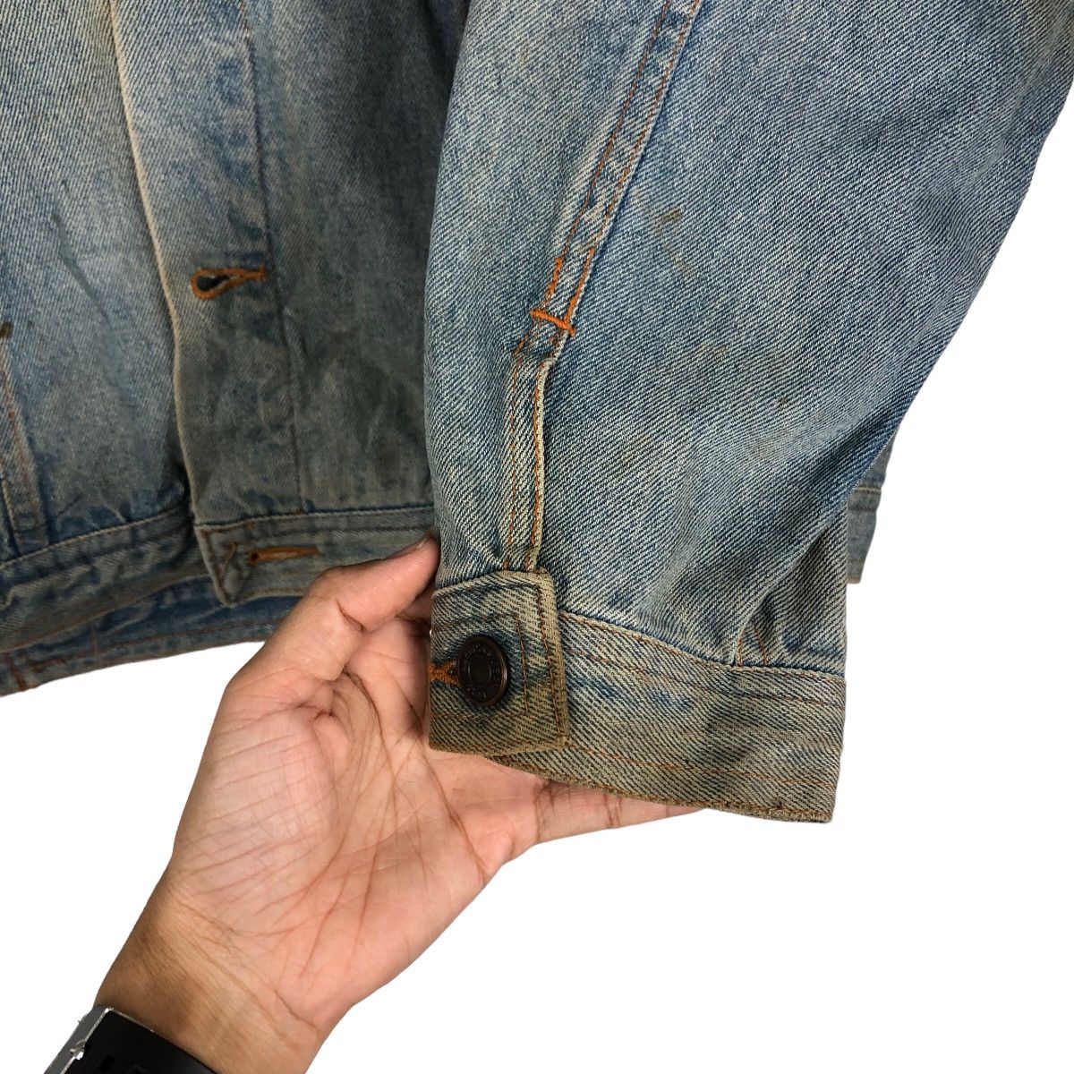 Hysteric Glamour 🔥Vintage Trucker Denim Jacket Radio FM Japan Biker Wear Size US M / EU 48-50 / 2 - 15 Thumbnail