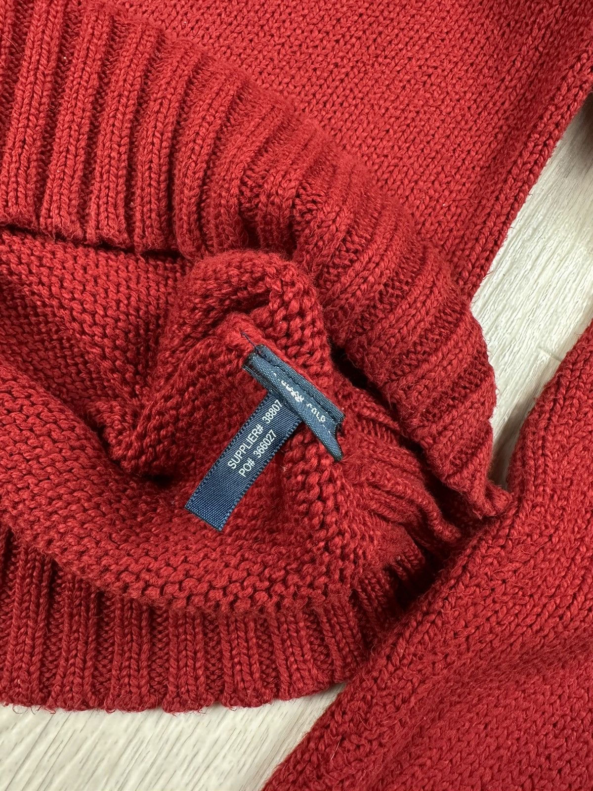Polo Ralph Lauren × Ralph Lauren × Vintage Vintage 90s knitted PRL Polo Ralph Lauren Red Basic Sweater Size US M / EU 48-50 / 2 - 9 Thumbnail