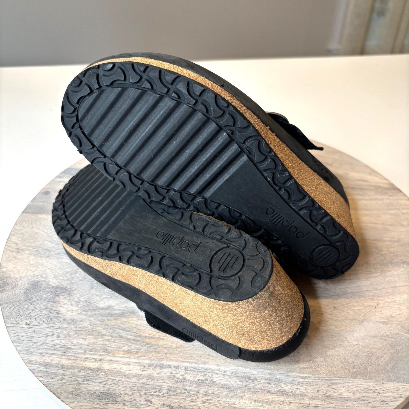 Birkenstock PapilliovMary Black Suede Leather Wedge Clogs 39 US Size 8 Size US 8 / IT 38 - 8 Thumbnail