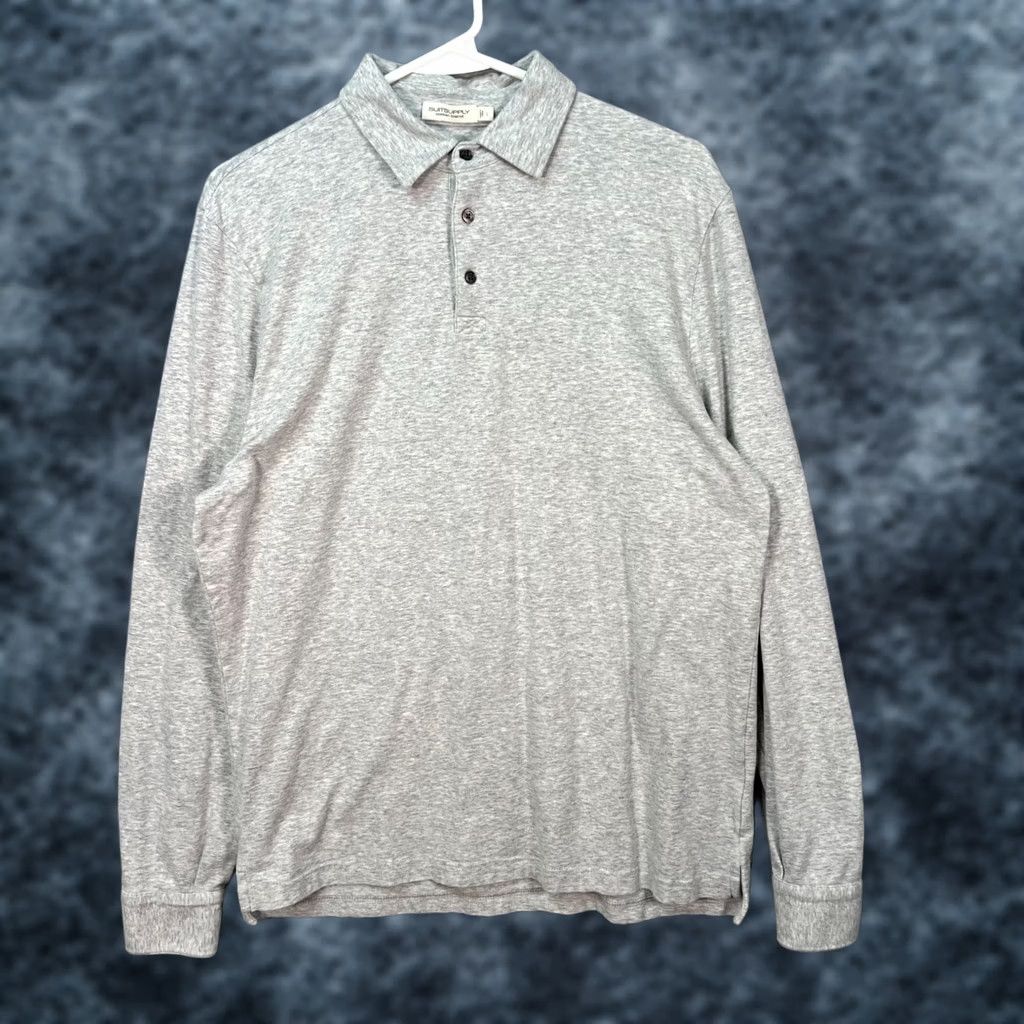 Suitsupply Suitsupply Polo Shirt Gray Long Sleeve Cotton Blend Mens Large Regular Size US L / EU 52-54 / 3 - 1 Thumbnail